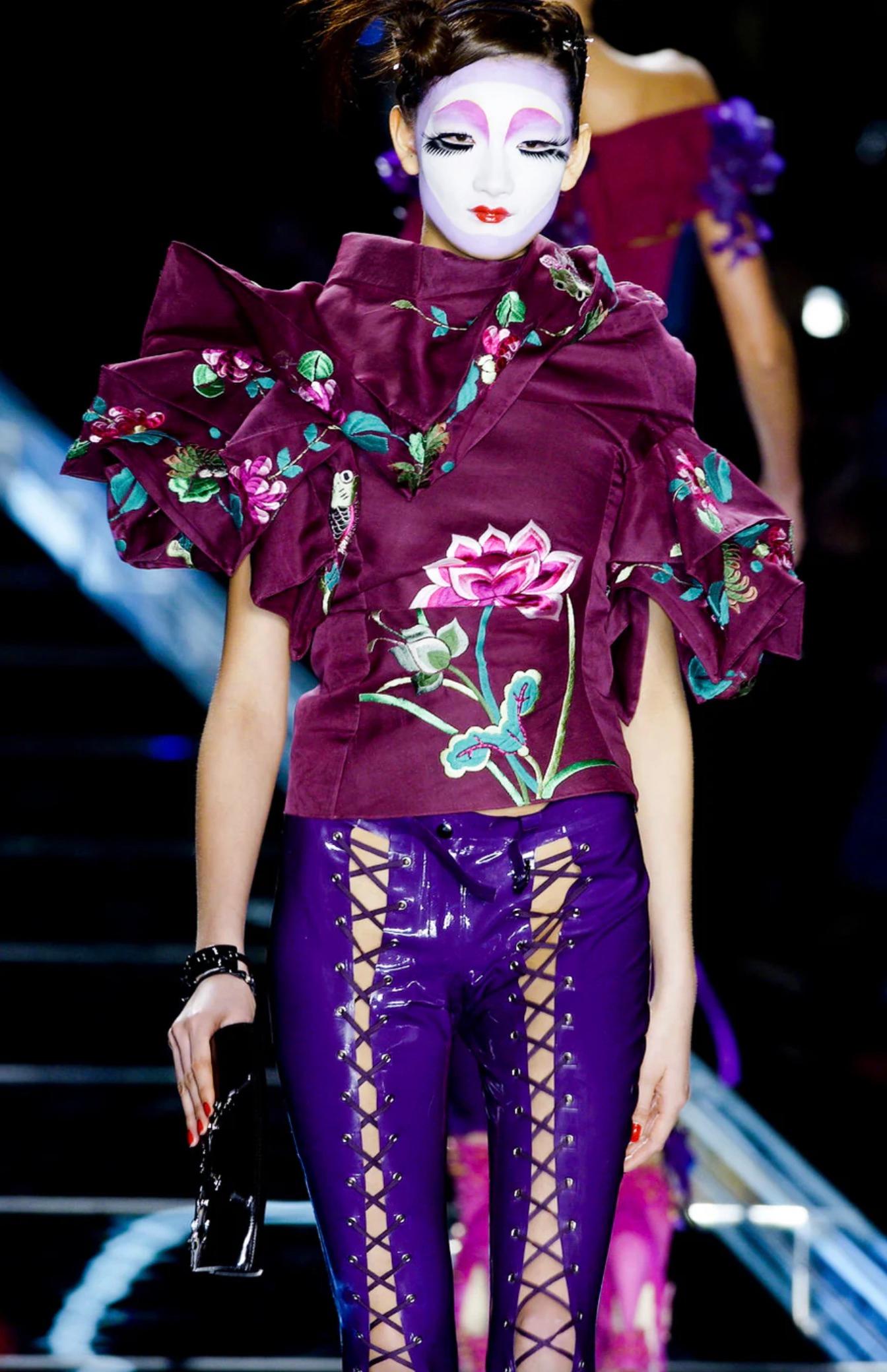 Christian Dior by John Galliano Fall 2003 Lace-up Bondage leather Pants For Sale 5