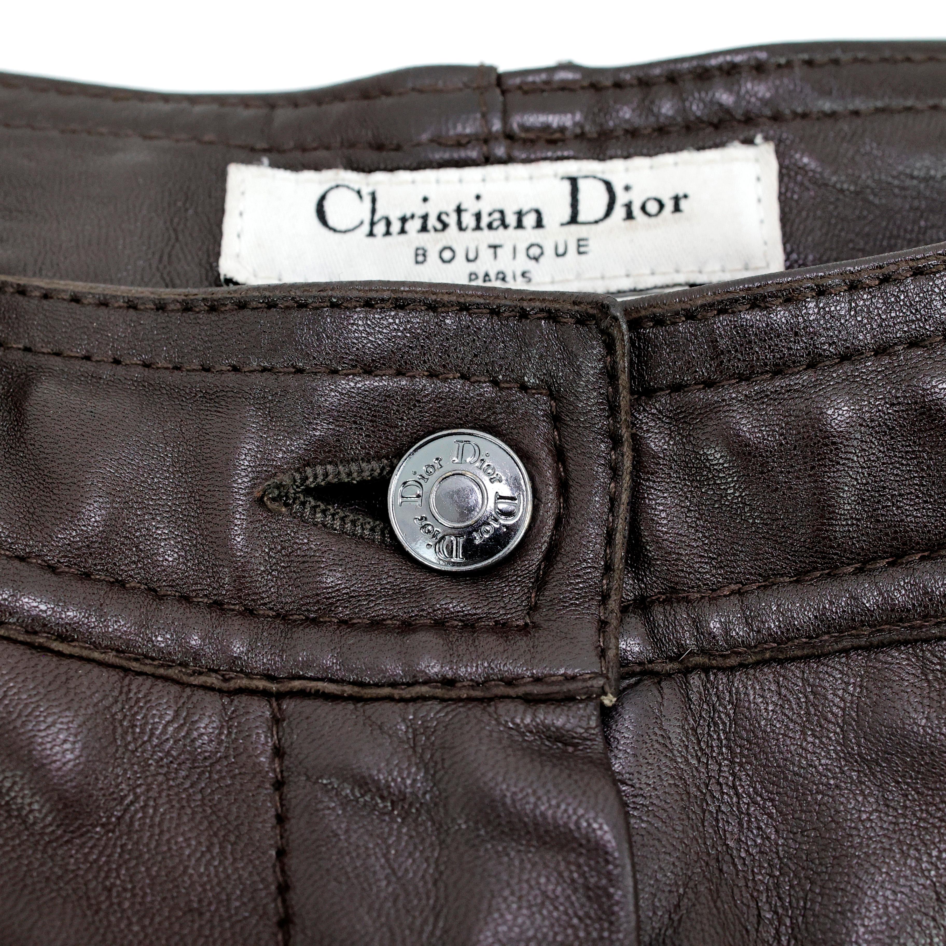 Christian Dior by John Galliano Fall 2003 Lace-up Bondage leather Pants For Sale 3