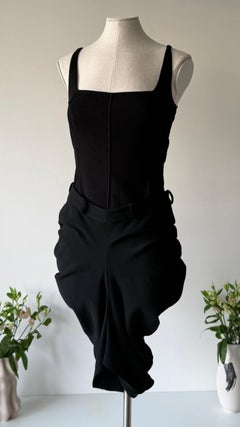 Christian Dior by John Galliano Fall Winter 2003 black wool body-hugging skirt