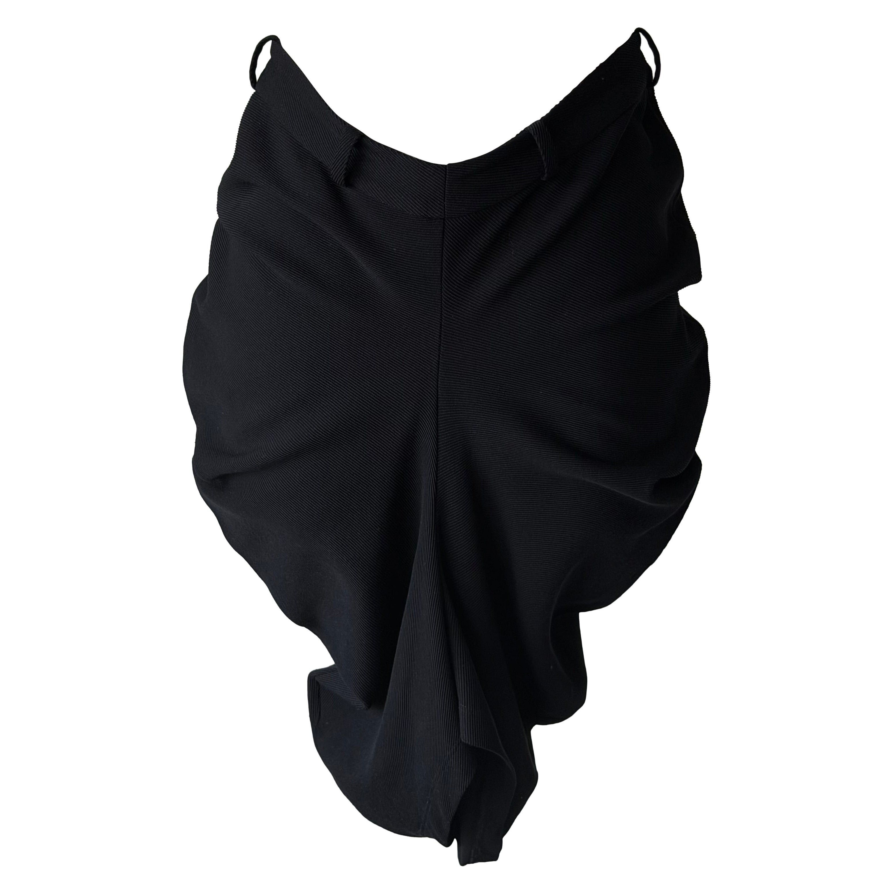 Christian Dior by John Galliano Fall Winter 2003 black wool body-hugging skirt