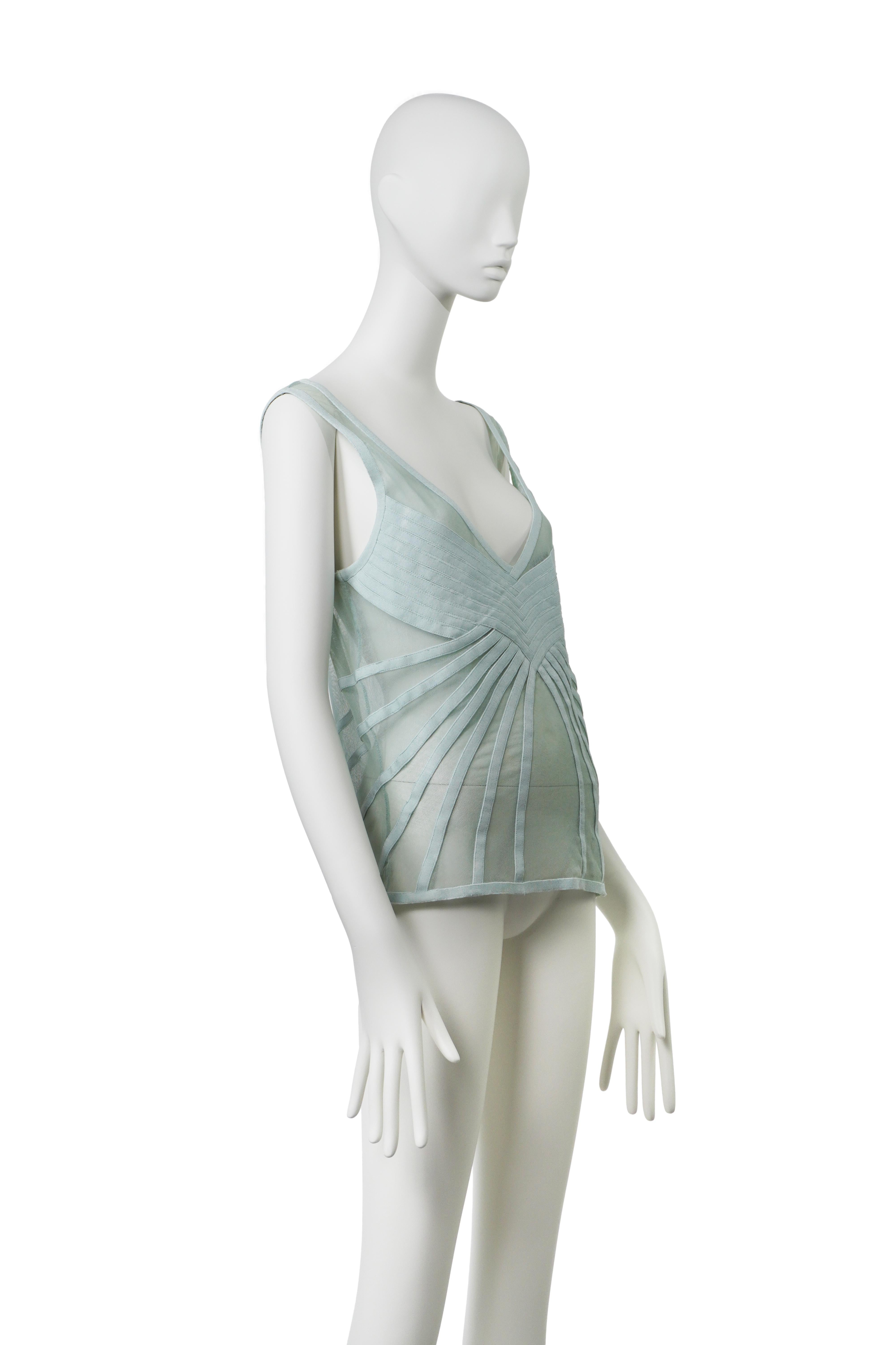 CHRISTIAN DIOR by JOHN GALLIANO Otoño Invierno 2004 Top Art Déco Transparente en venta 5