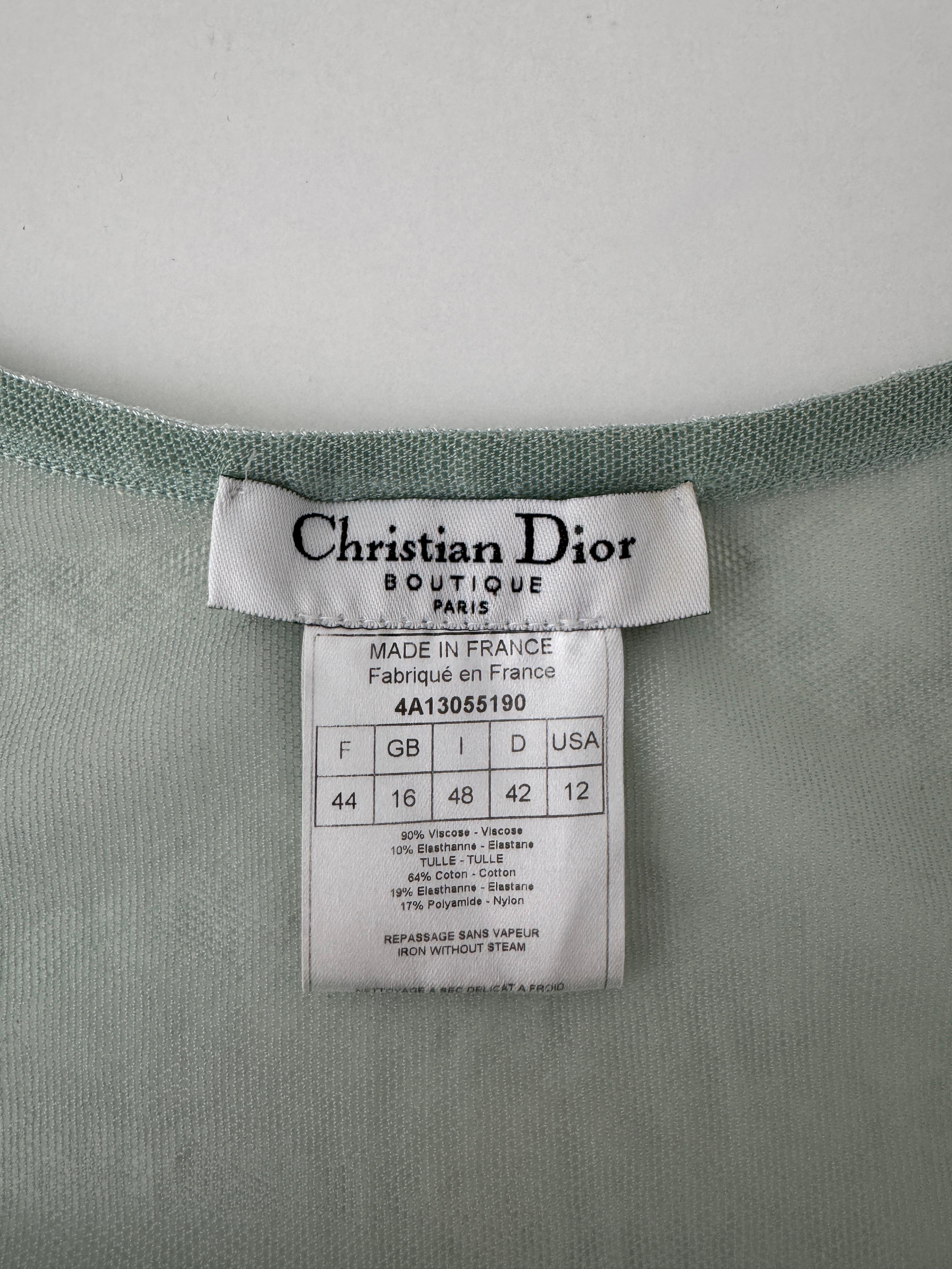 CHRISTIAN DIOR by JOHN GALLIANO Otoño Invierno 2004 Top Art Déco Transparente en venta 6