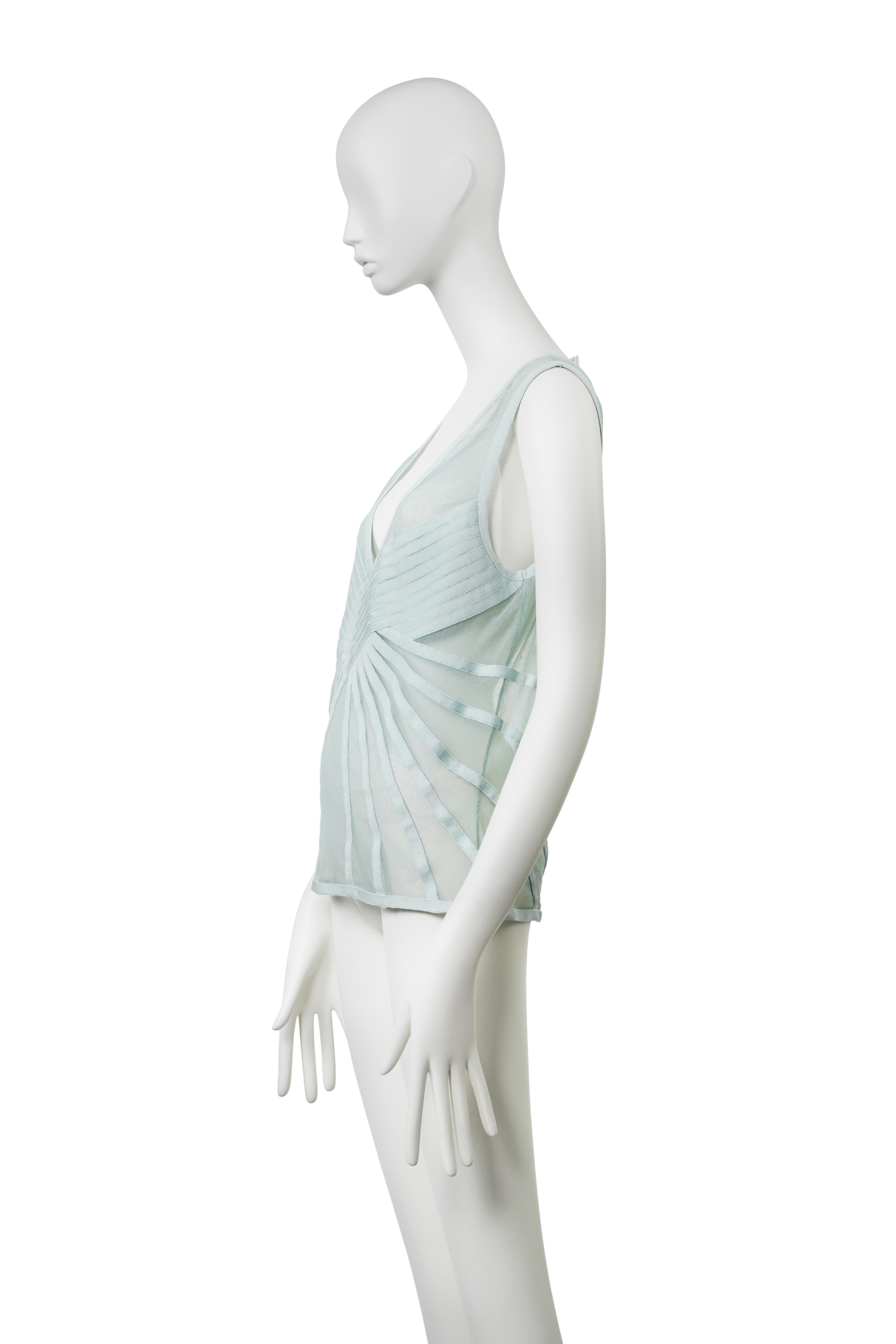 CHRISTIAN DIOR by JOHN GALLIANO Otoño Invierno 2004 Top Art Déco Transparente en venta 1