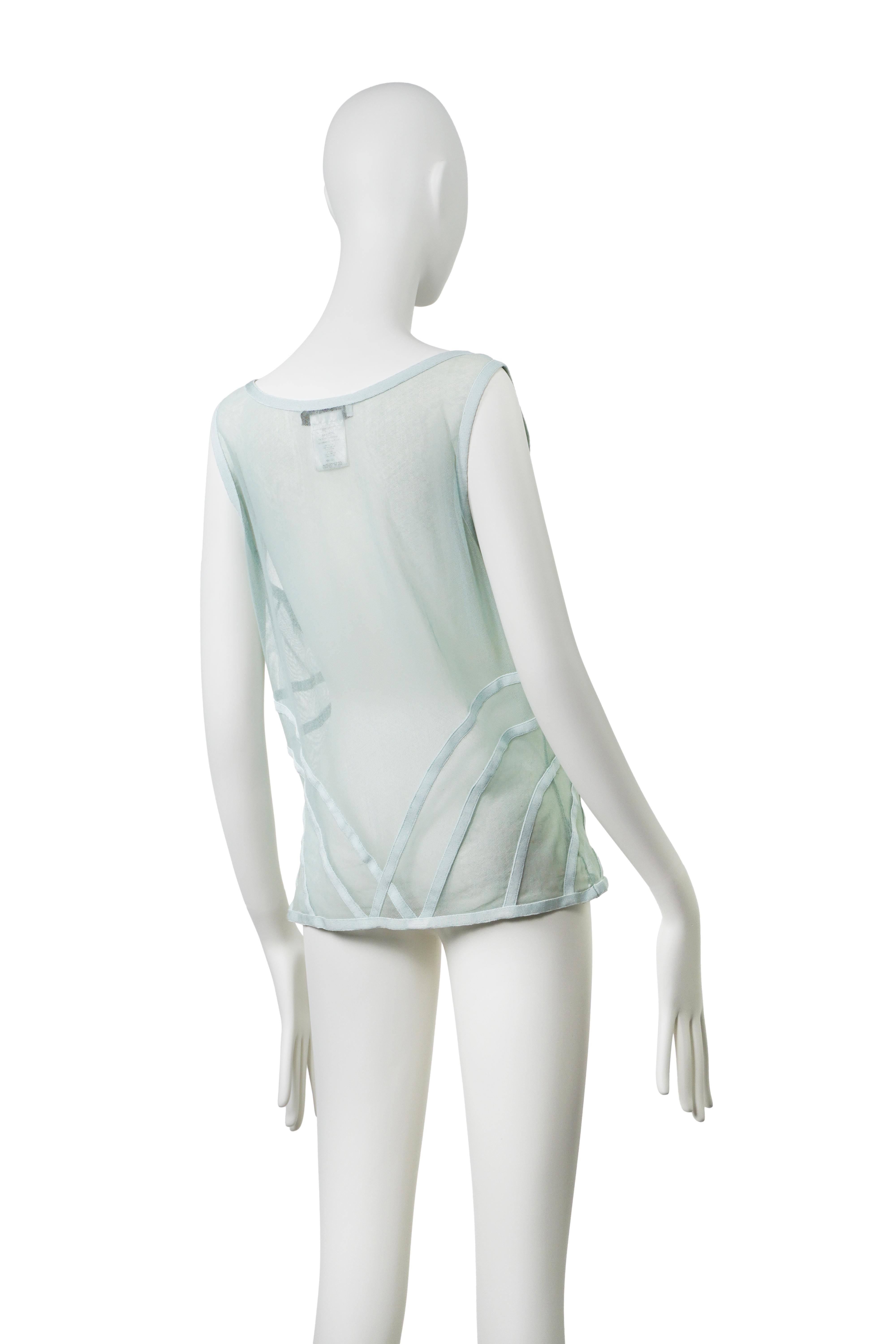 CHRISTIAN DIOR by JOHN GALLIANO Otoño Invierno 2004 Top Art Déco Transparente en venta 3