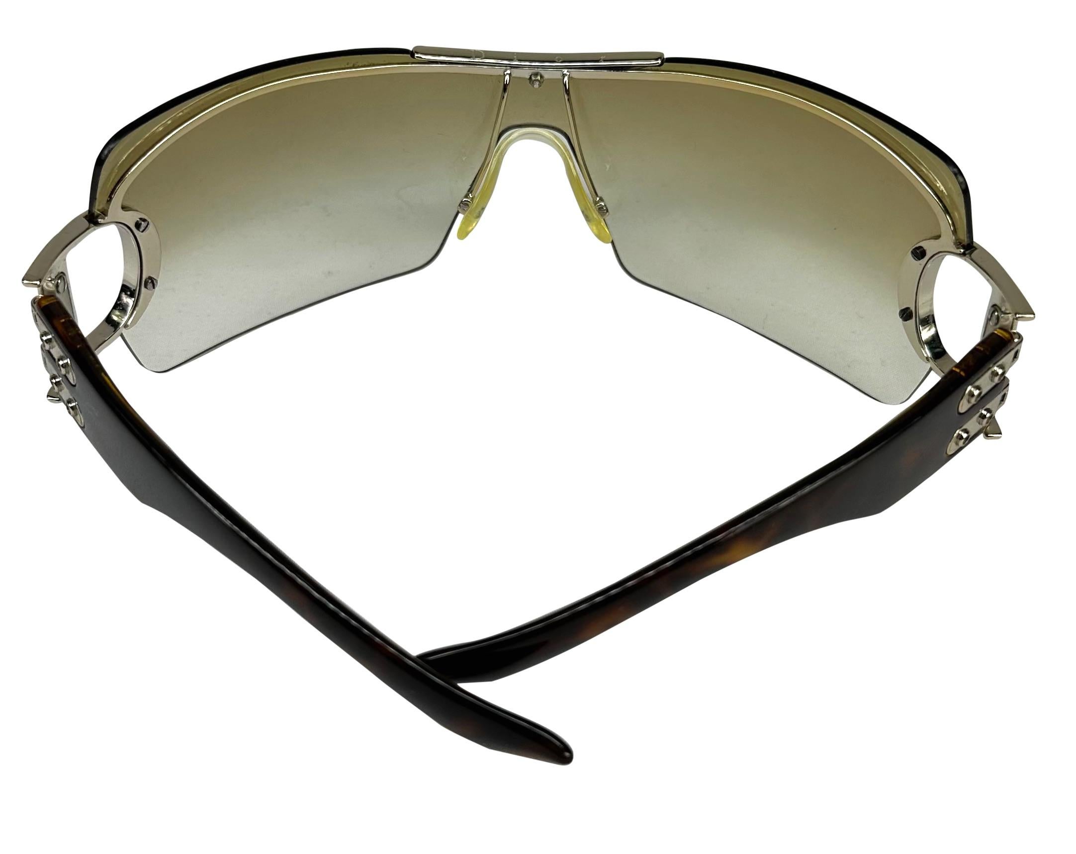 Christian Dior by John Galliano Faux Turtle Shell Rimless Oversized D Sunglasses Unisexe en vente