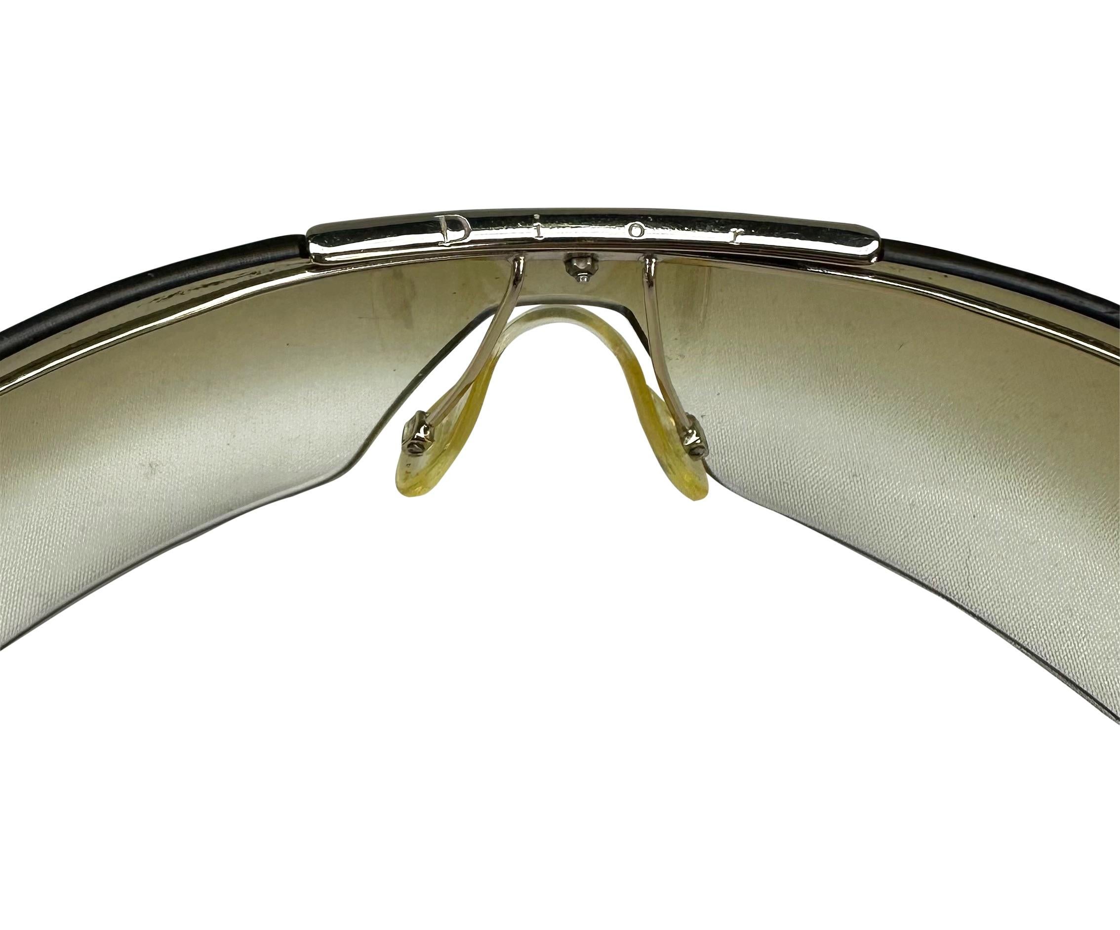 Christian Dior by John Galliano Faux Turtle Shell Rimless Oversized D Sunglasses In Good Condition For Sale In West Hollywood, CA