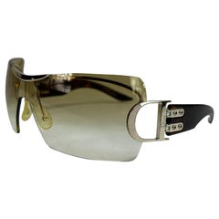 Christian Dior by John Galliano Faux Turtle Shell Rimless Oversized D Sunglasses