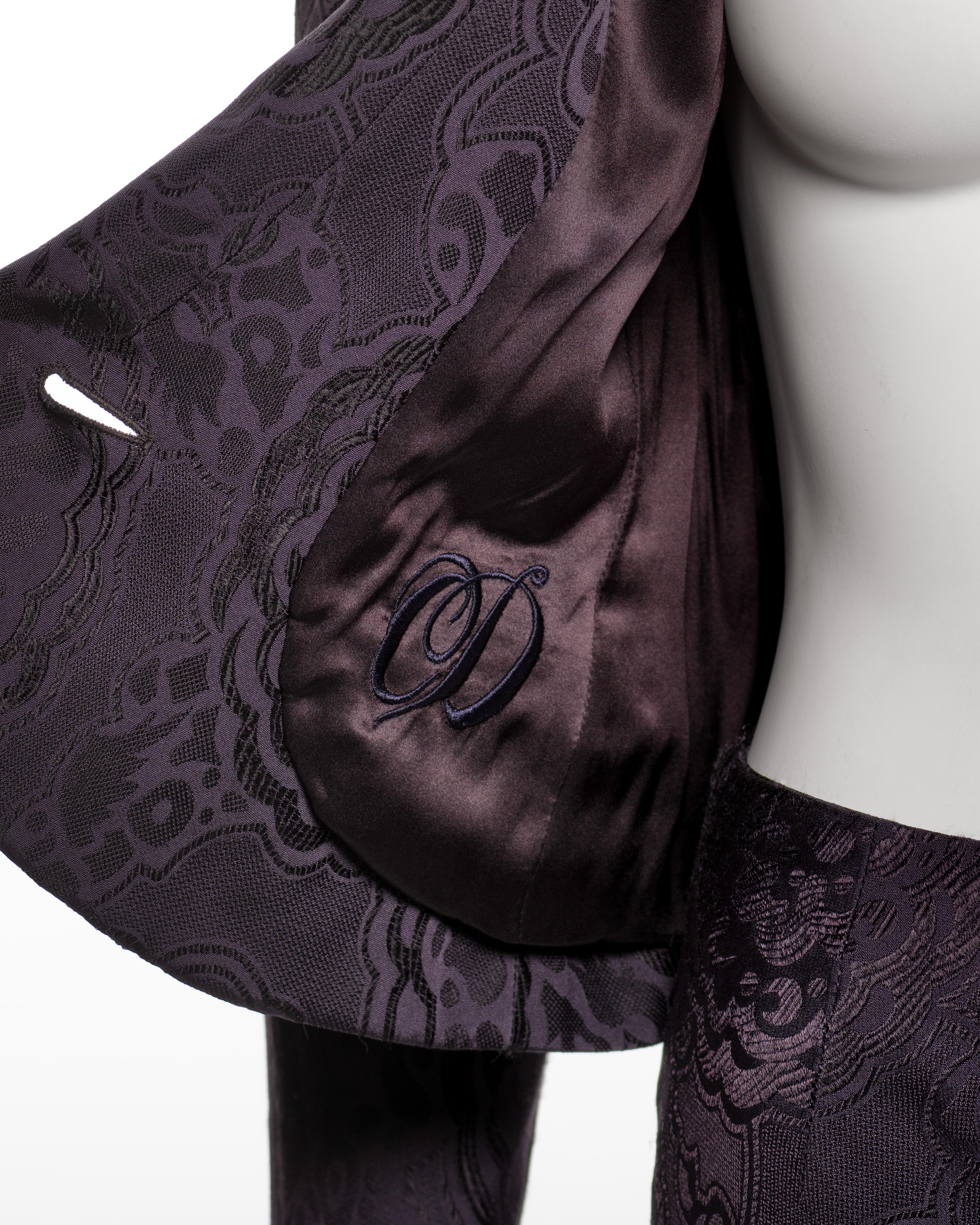 Christian Dior by John Galliano Fitted Damask Floor Length Skirt Suit, SS 1999 For Sale 7