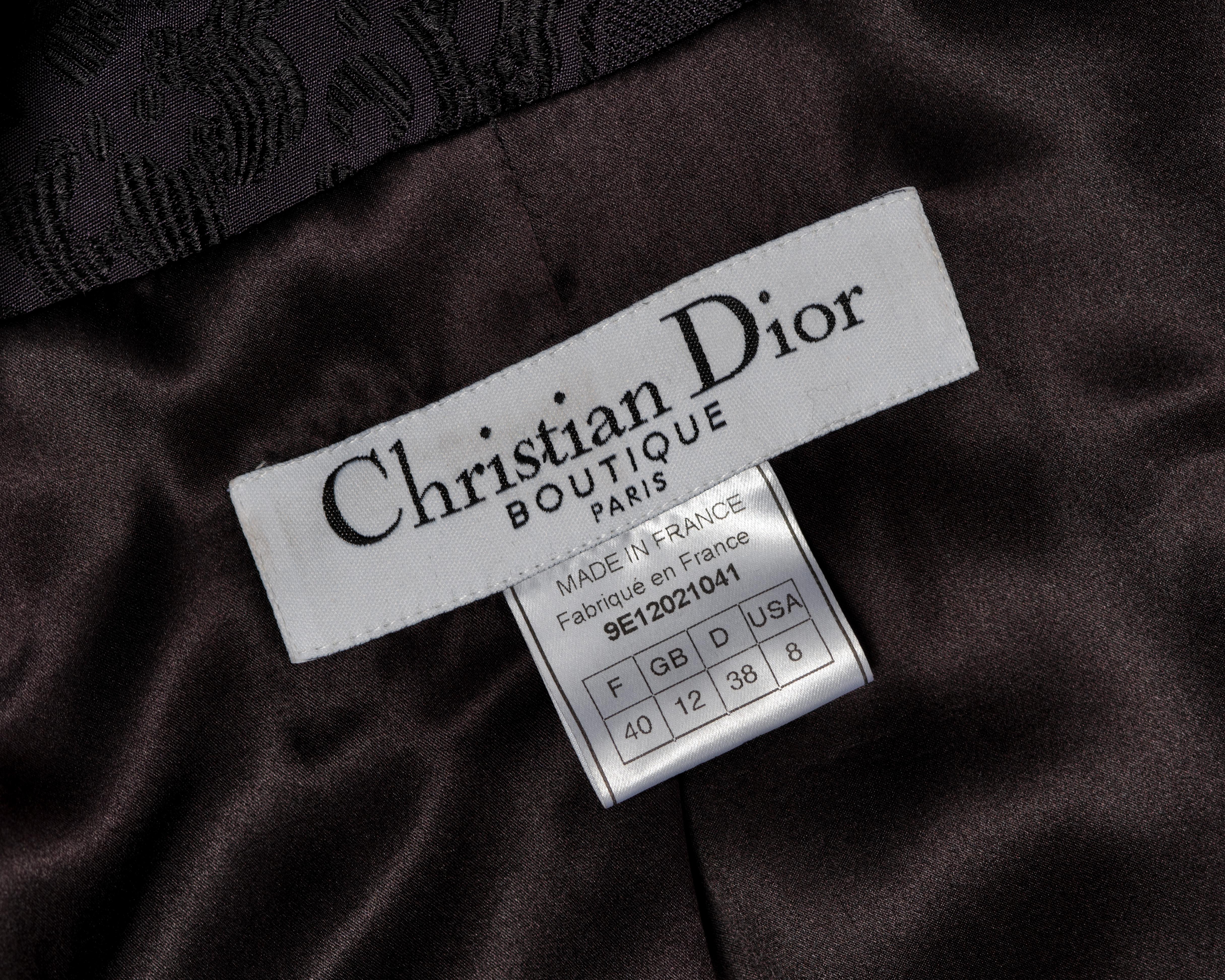 Christian Dior by John Galliano Fitted Damask Floor Length Skirt Suit, SS 1999 For Sale 8