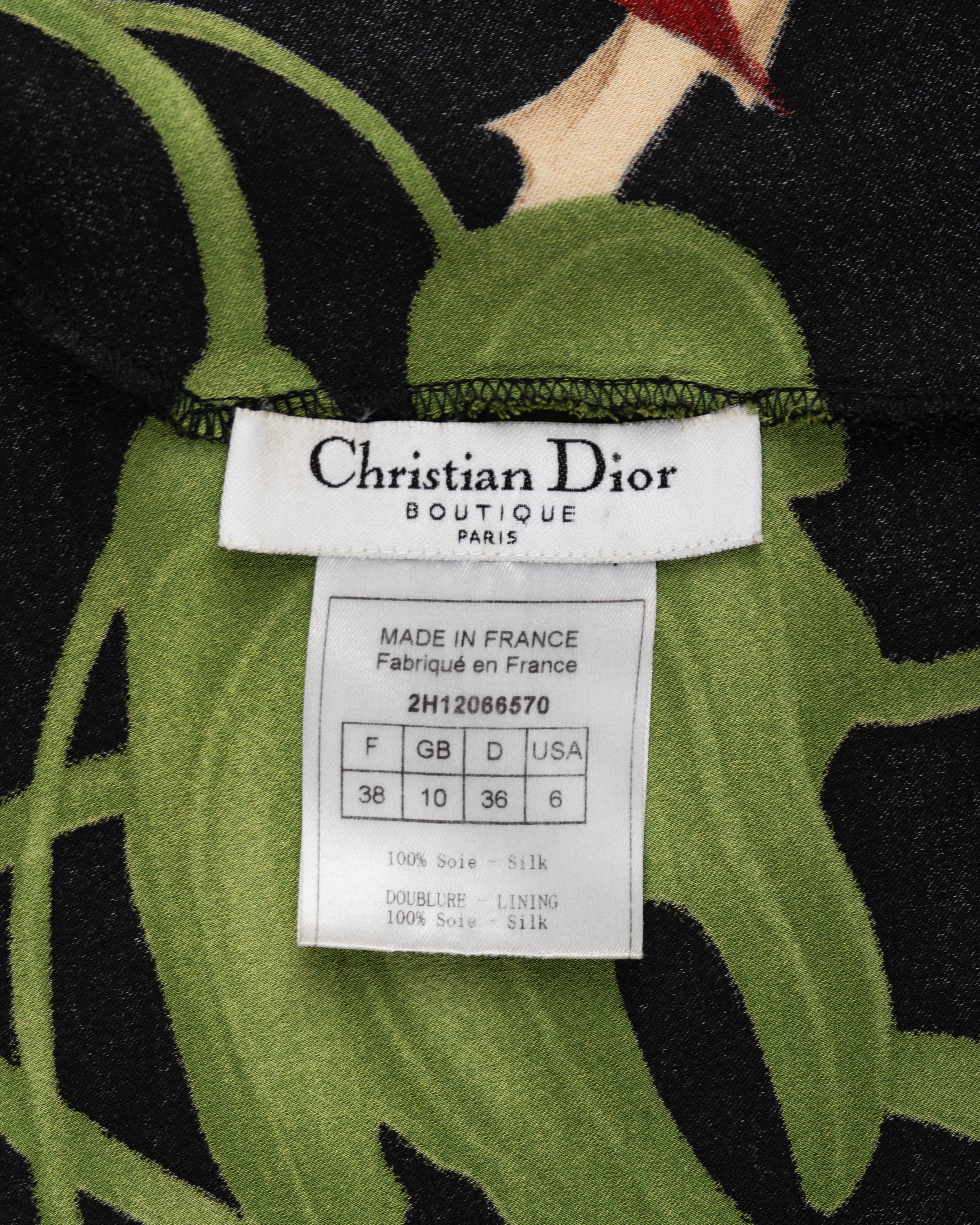 Christian Dior by John Galliano Floral Bias Cut Silk Evening Dress, fw 2002 For Sale 9