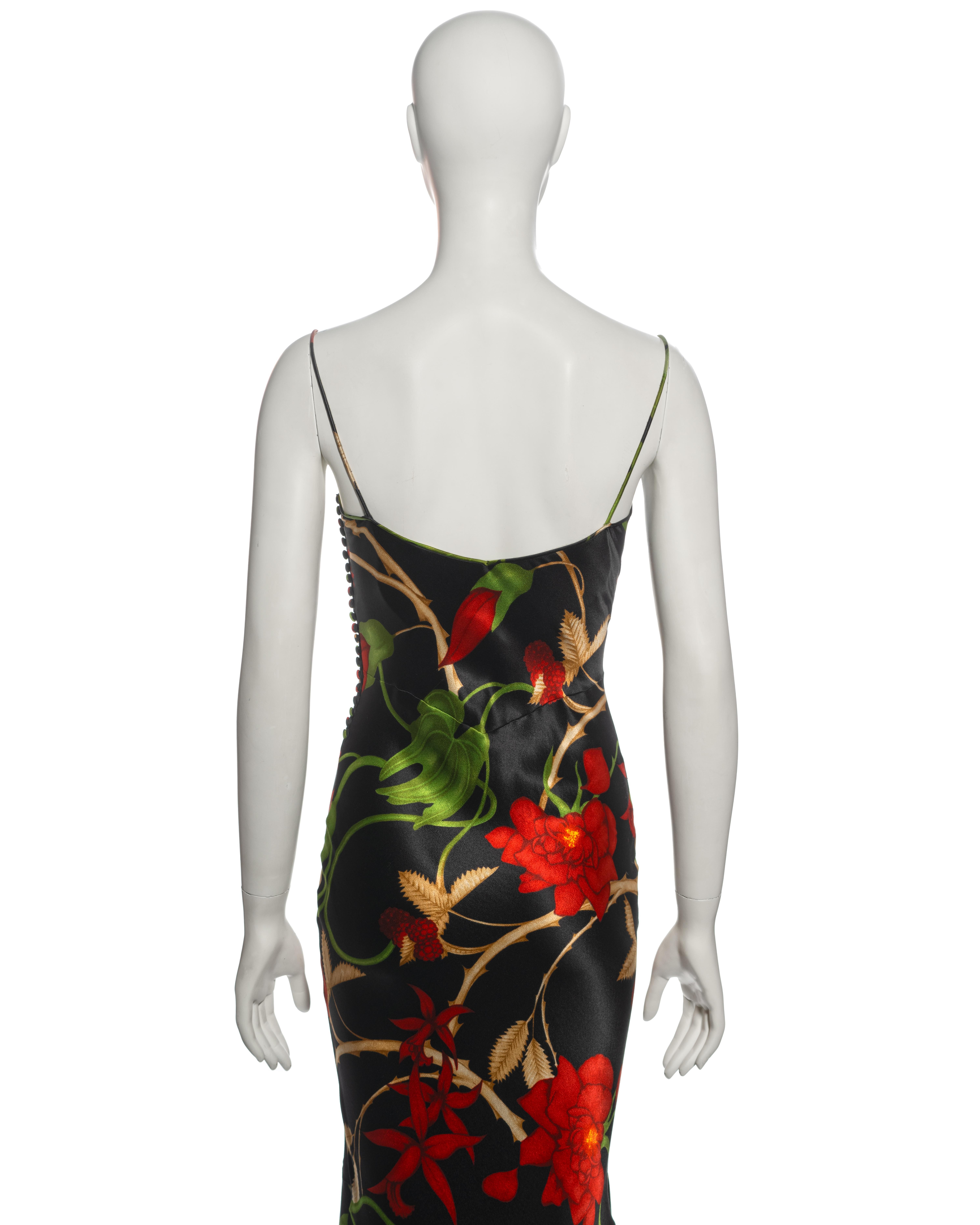Christian Dior by John Galliano Floral Bias Cut Silk Evening Dress, fw 2002 3