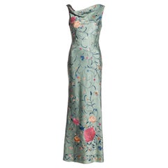 Christian Dior by John Galliano vestido de noche de seda con bordado floral, fw 1997
