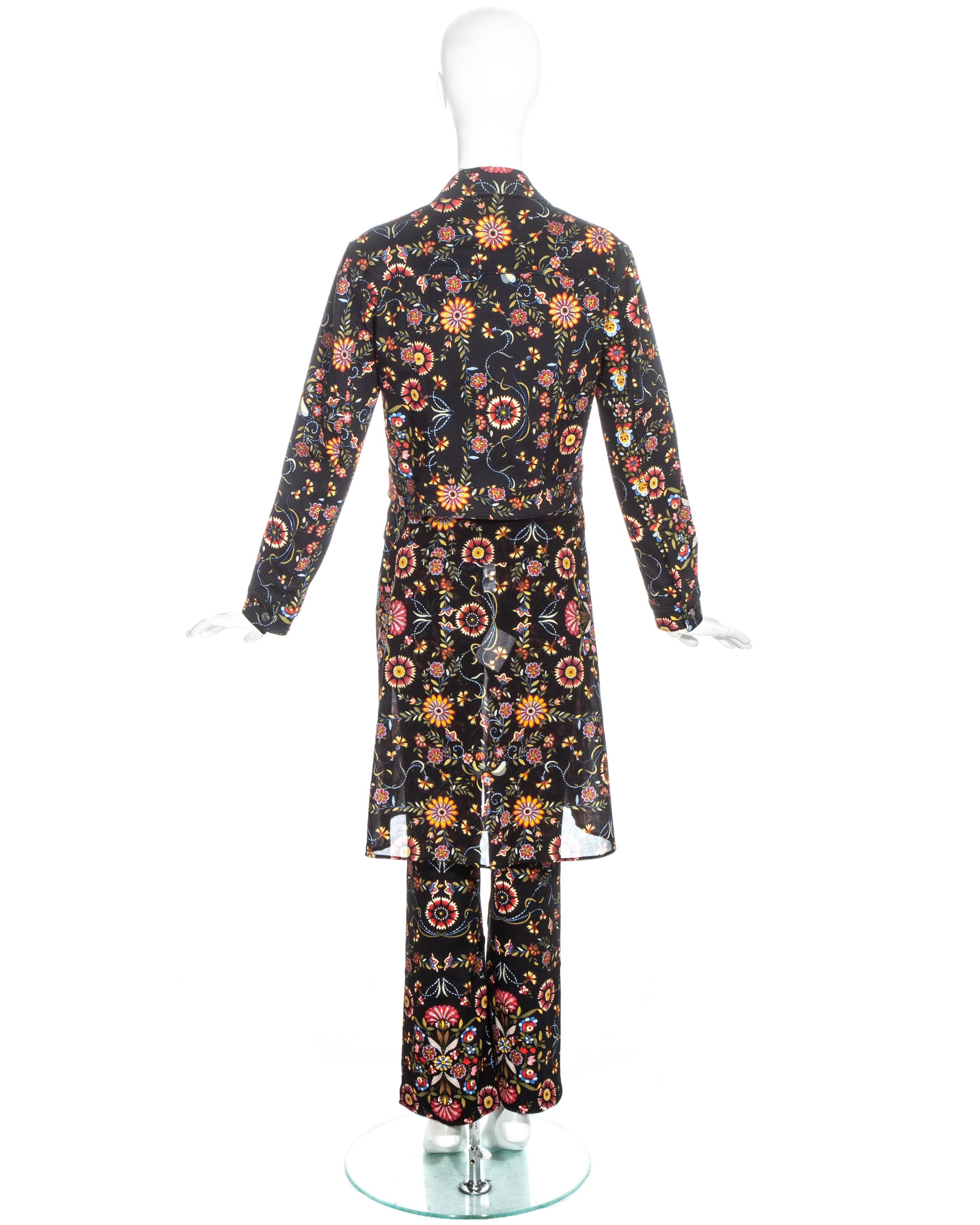 Christian Dior by John Galliano floral print three piece pant suit, fw 2002 In Excellent Condition In London, GB
