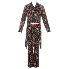 Christian Dior by John Galliano floral print three piece pant suit, fw 2002