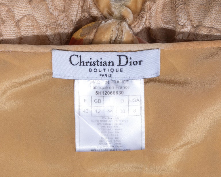 Christian Dior by John Galliano floral silk and lace draped dress, fw 2005 For Sale 3