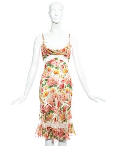 Christian Dior by John Galliano floral silk chiffon and lace dress, ss 2005