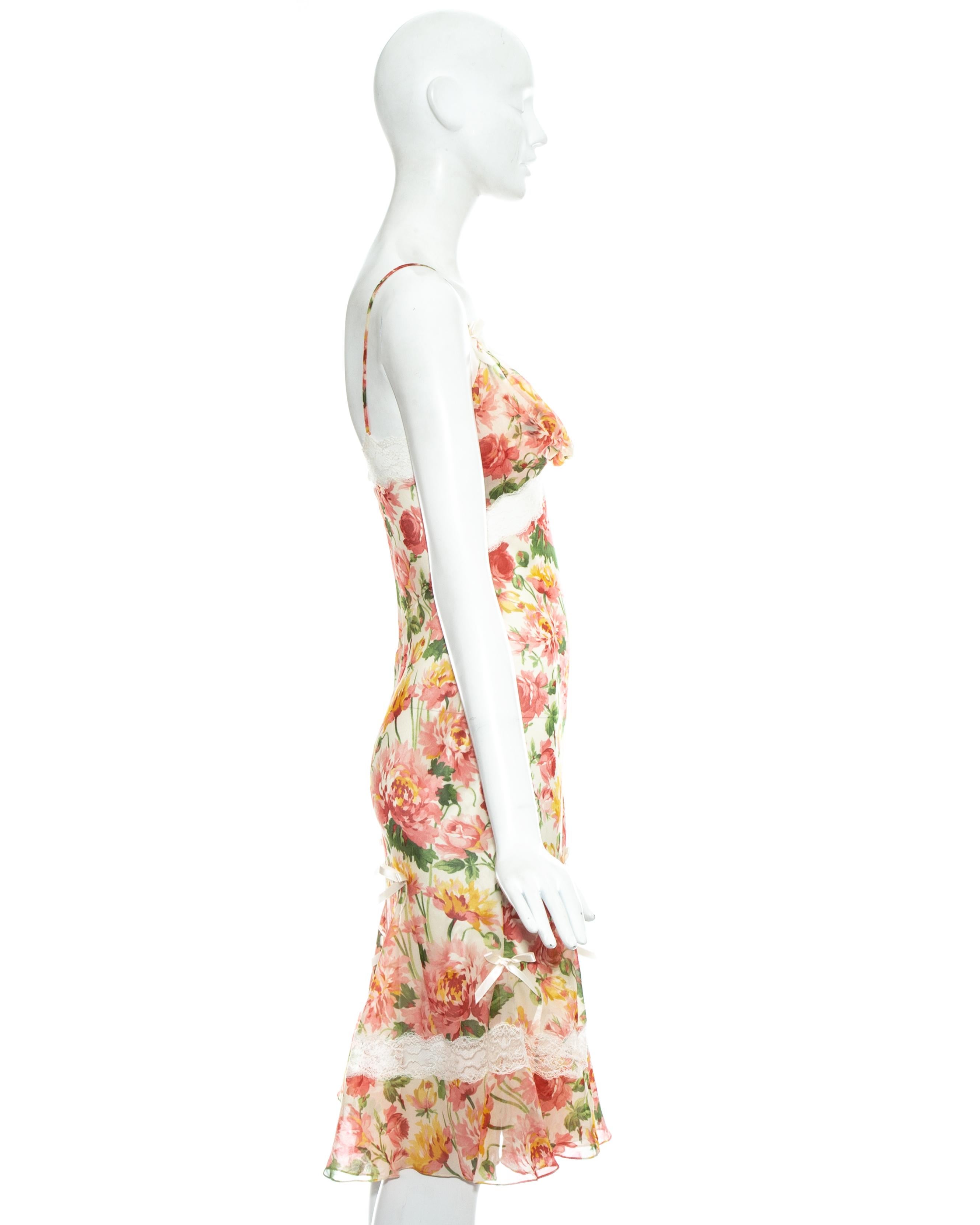 Christian Dior by John Galliano floral silk chiffon and lace dress, ss 2005 In Excellent Condition In London, GB