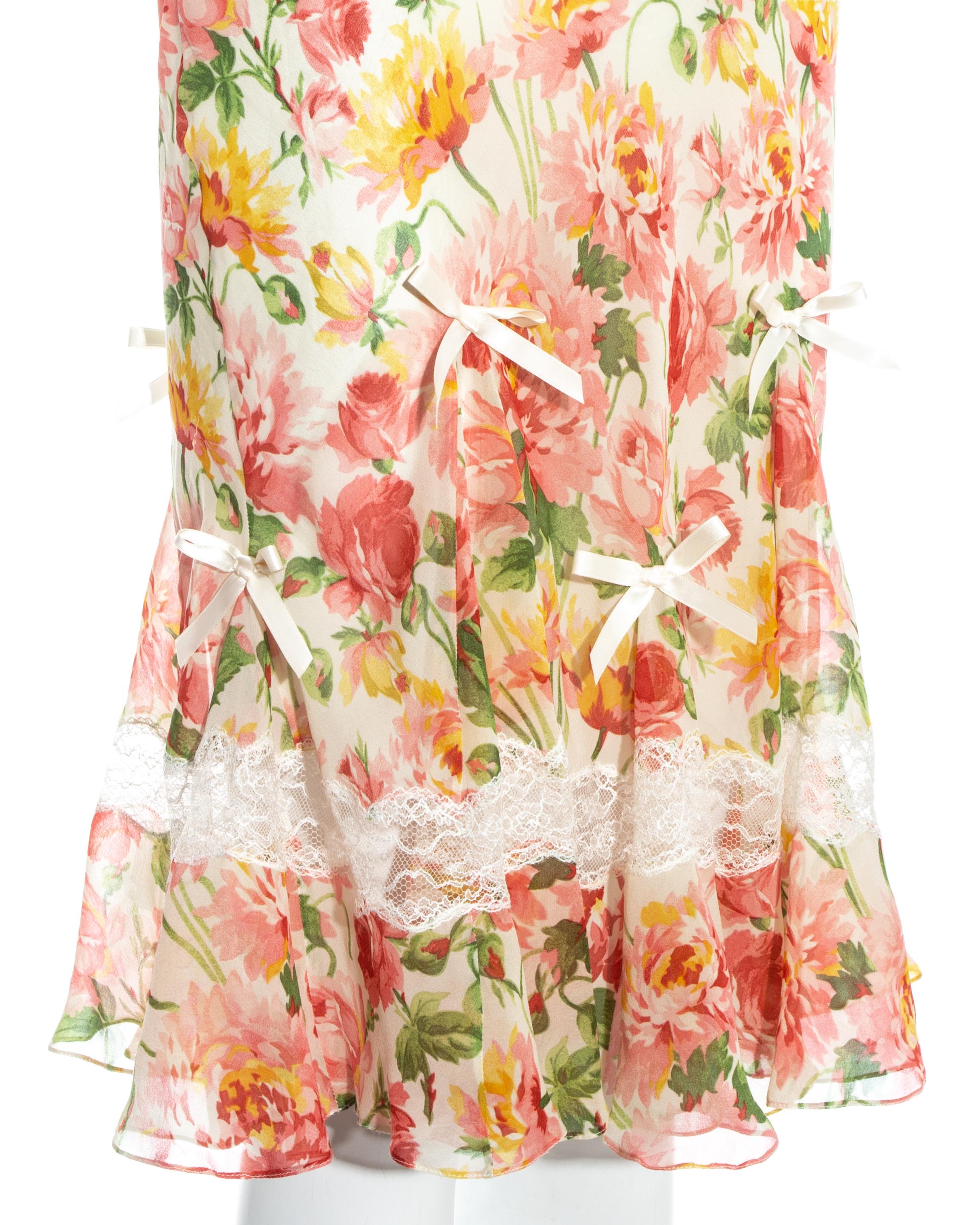 Christian Dior by John Galliano floral silk chiffon and lace dress, ss 2005 For Sale 1