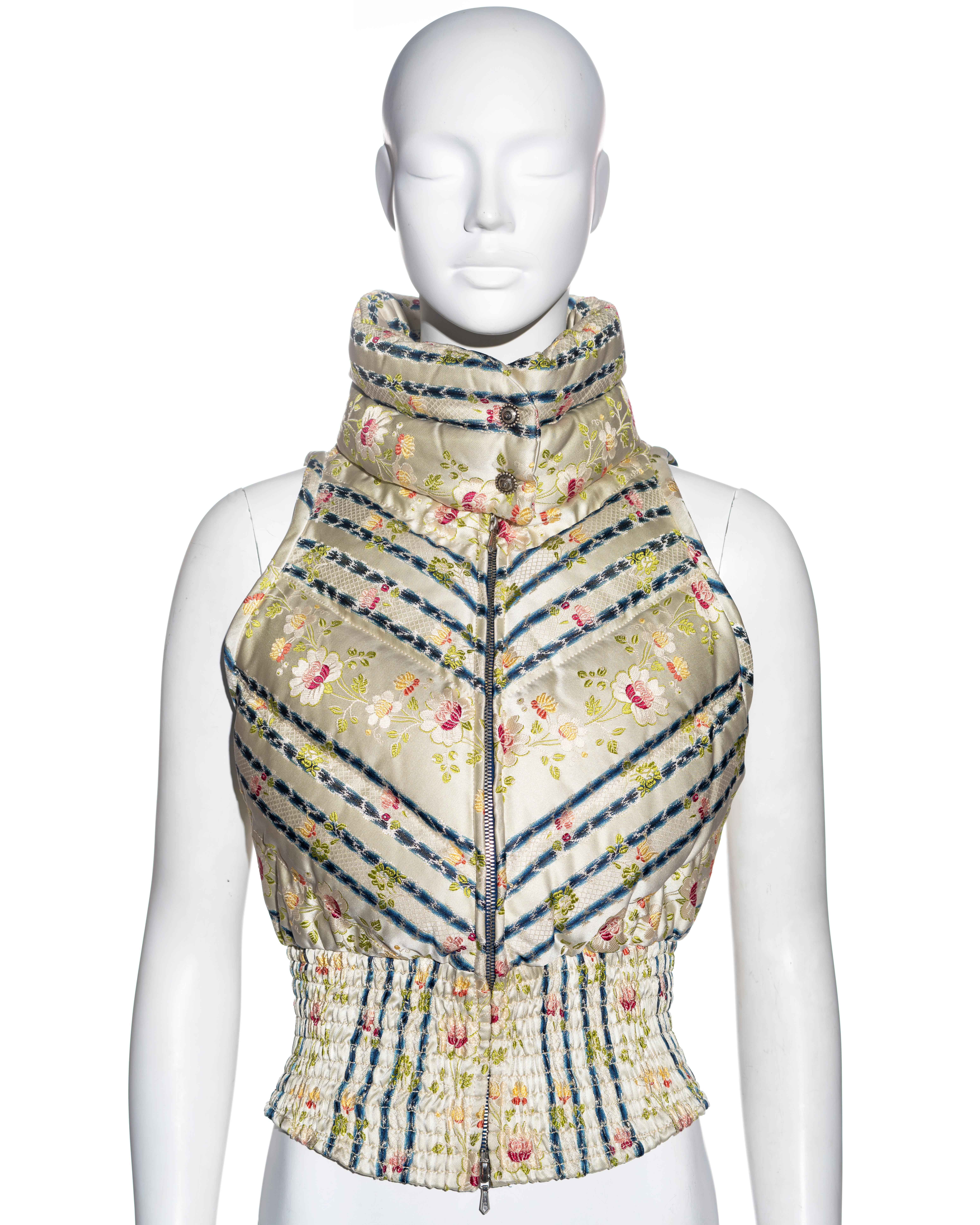 Christian Dior by John Galliano floral silk jacquard down vest, fw 1998 In Excellent Condition In London, GB