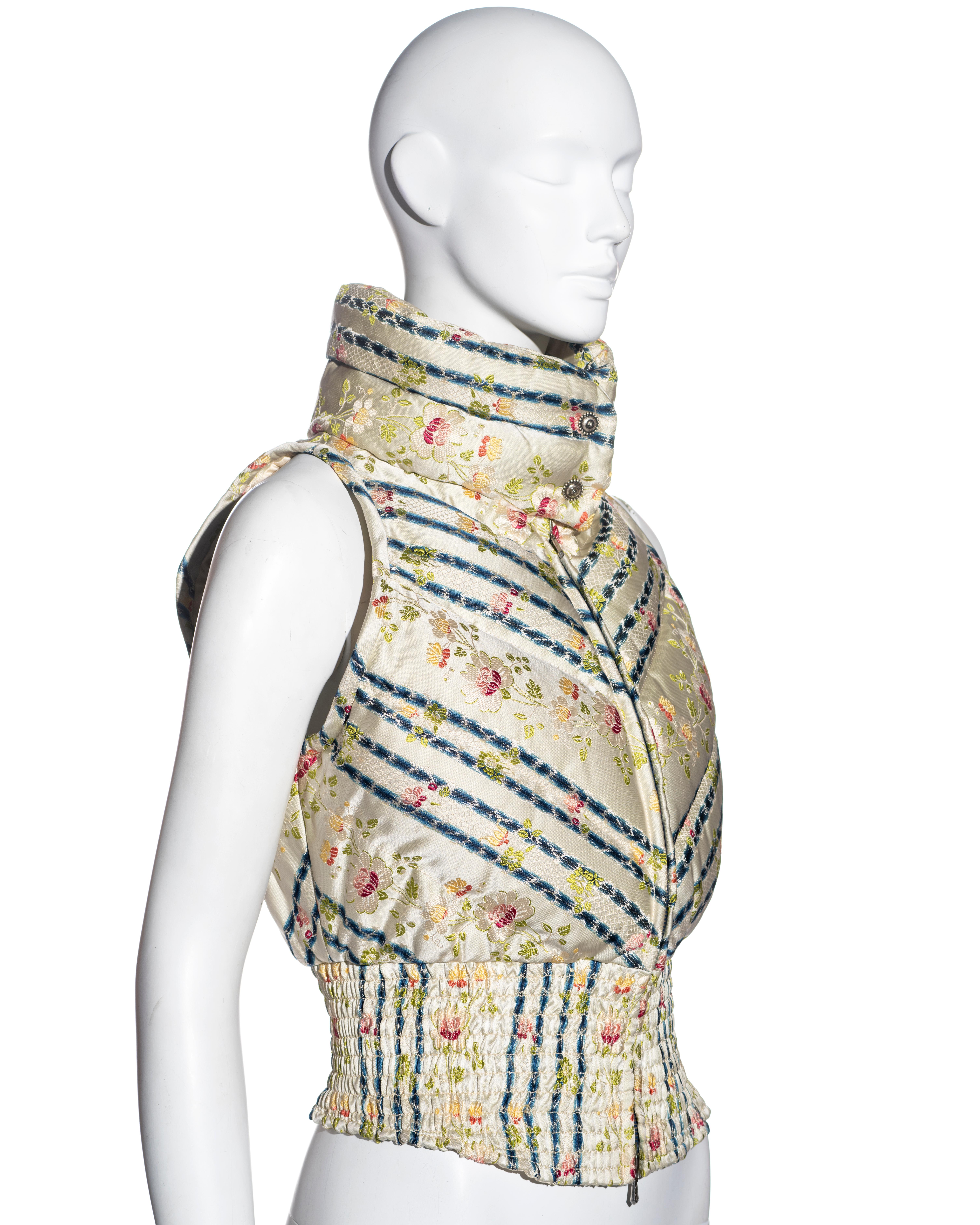 Christian Dior by John Galliano floral silk jacquard down vest, fw 1998 1