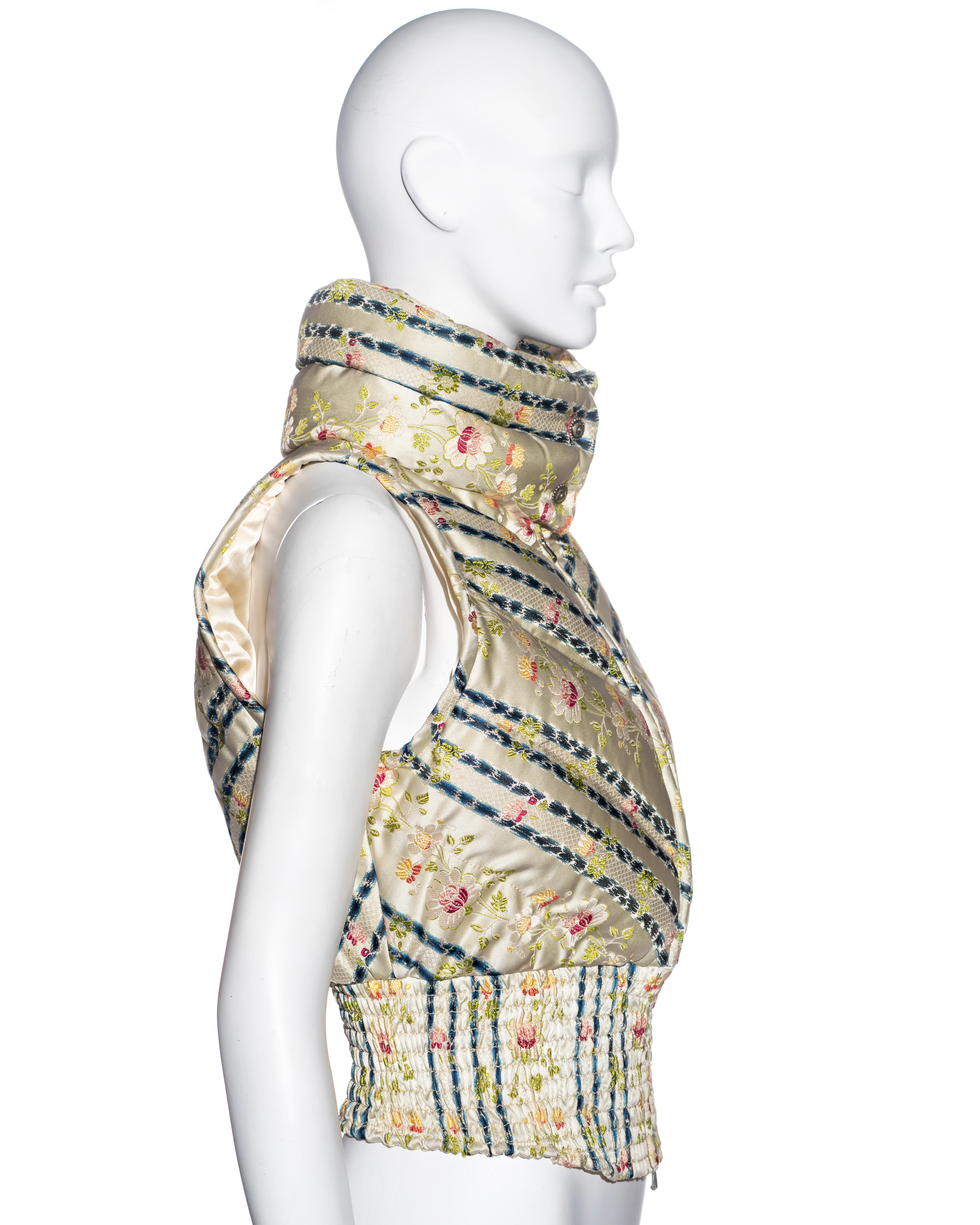 Christian Dior by John Galliano floral silk jacquard down vest, fw 1998 3