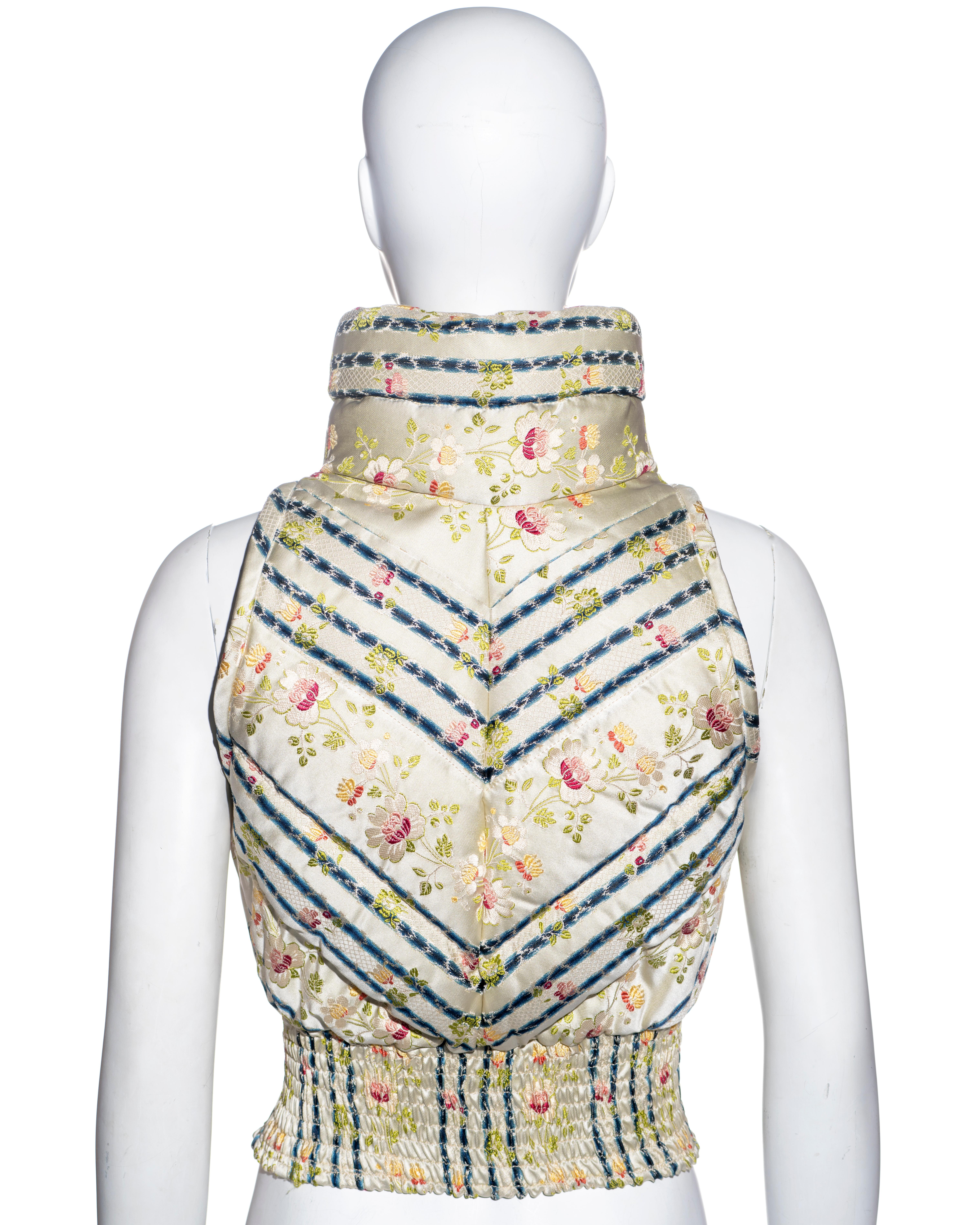 Christian Dior by John Galliano floral silk jacquard down vest, fw 1998 4