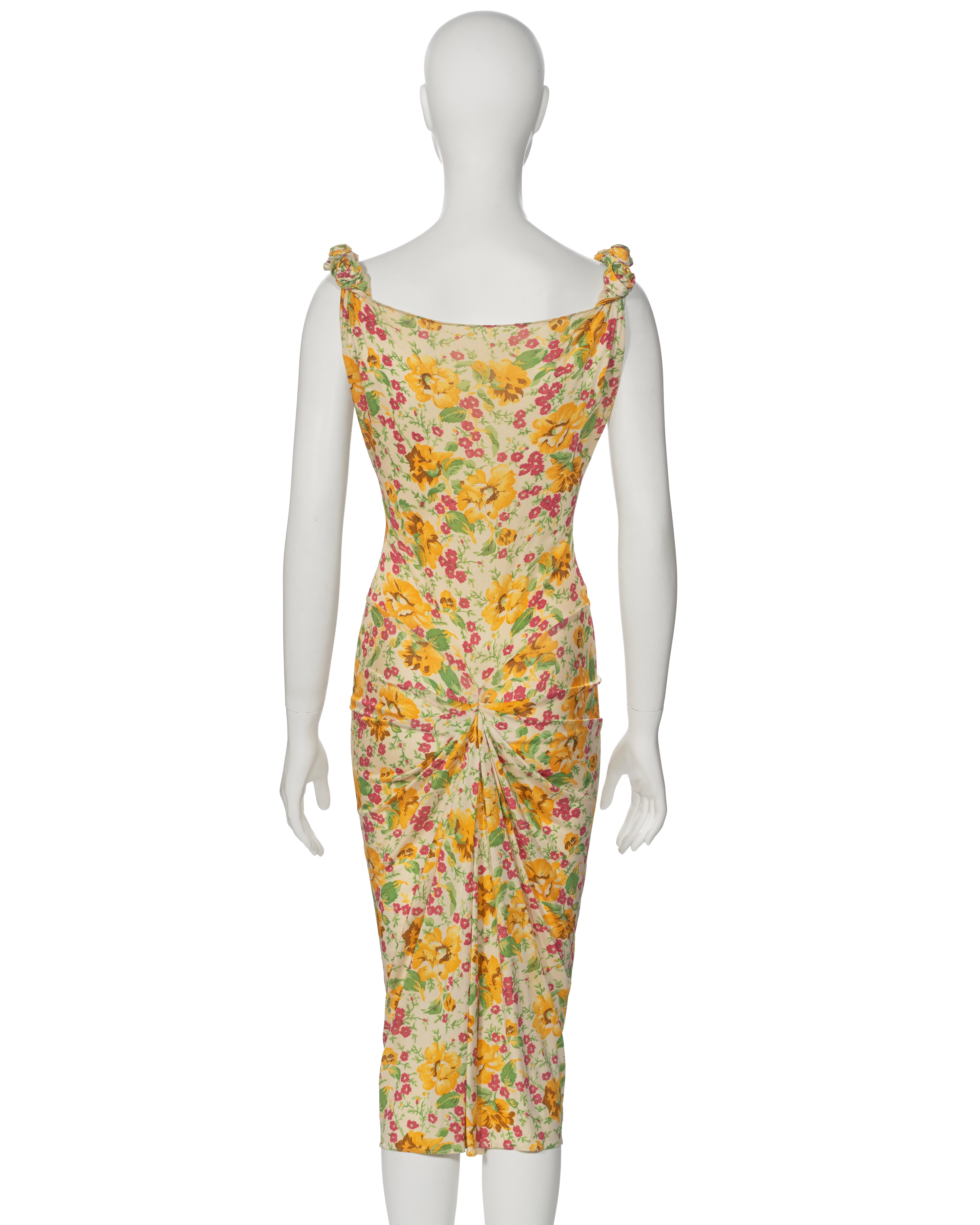 Christian Dior by John Galliano Floral Silk Jersey Cocktail Dress, ss 2000 7