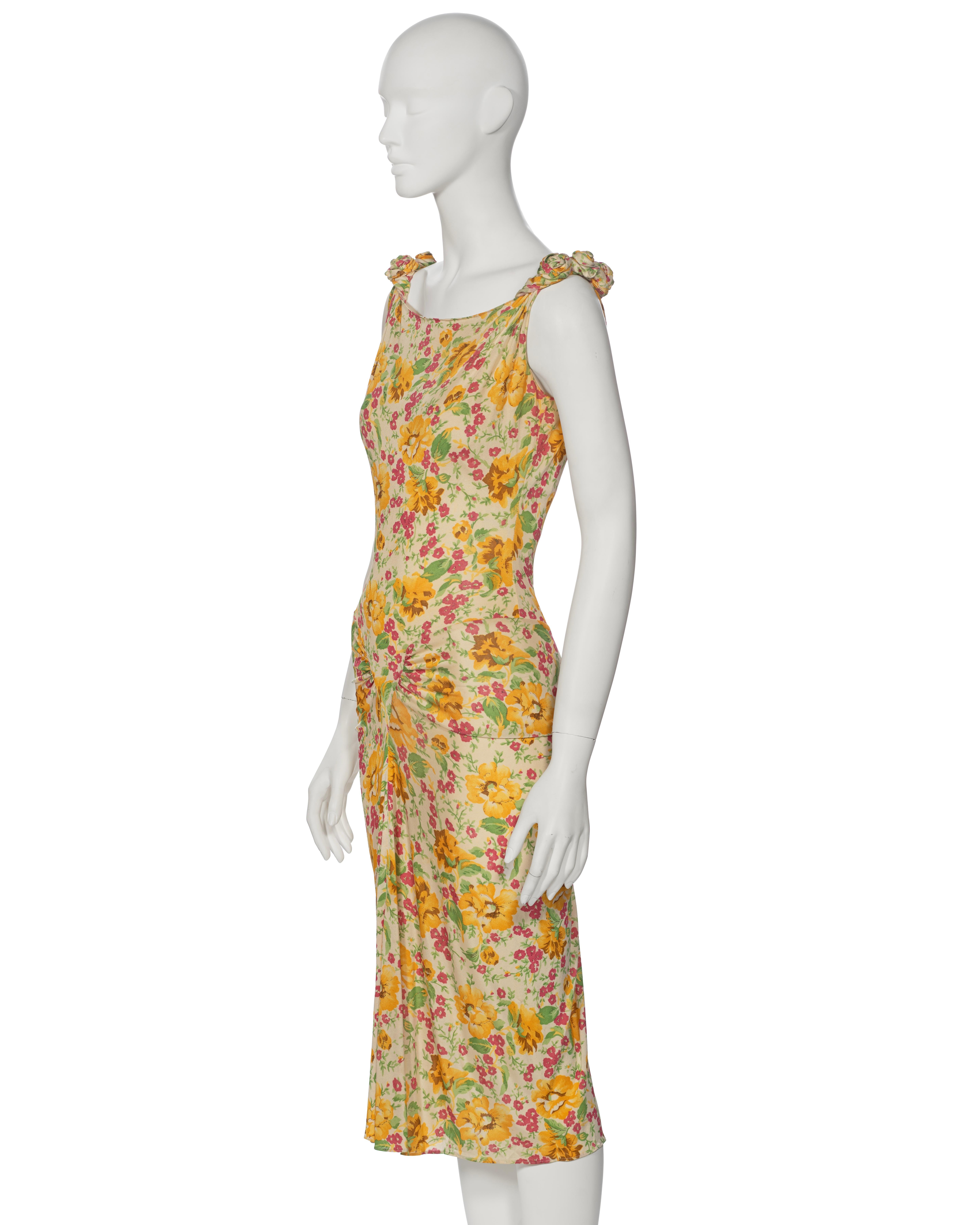 Christian Dior by John Galliano Floral Silk Jersey Cocktail Dress, ss 2000 9