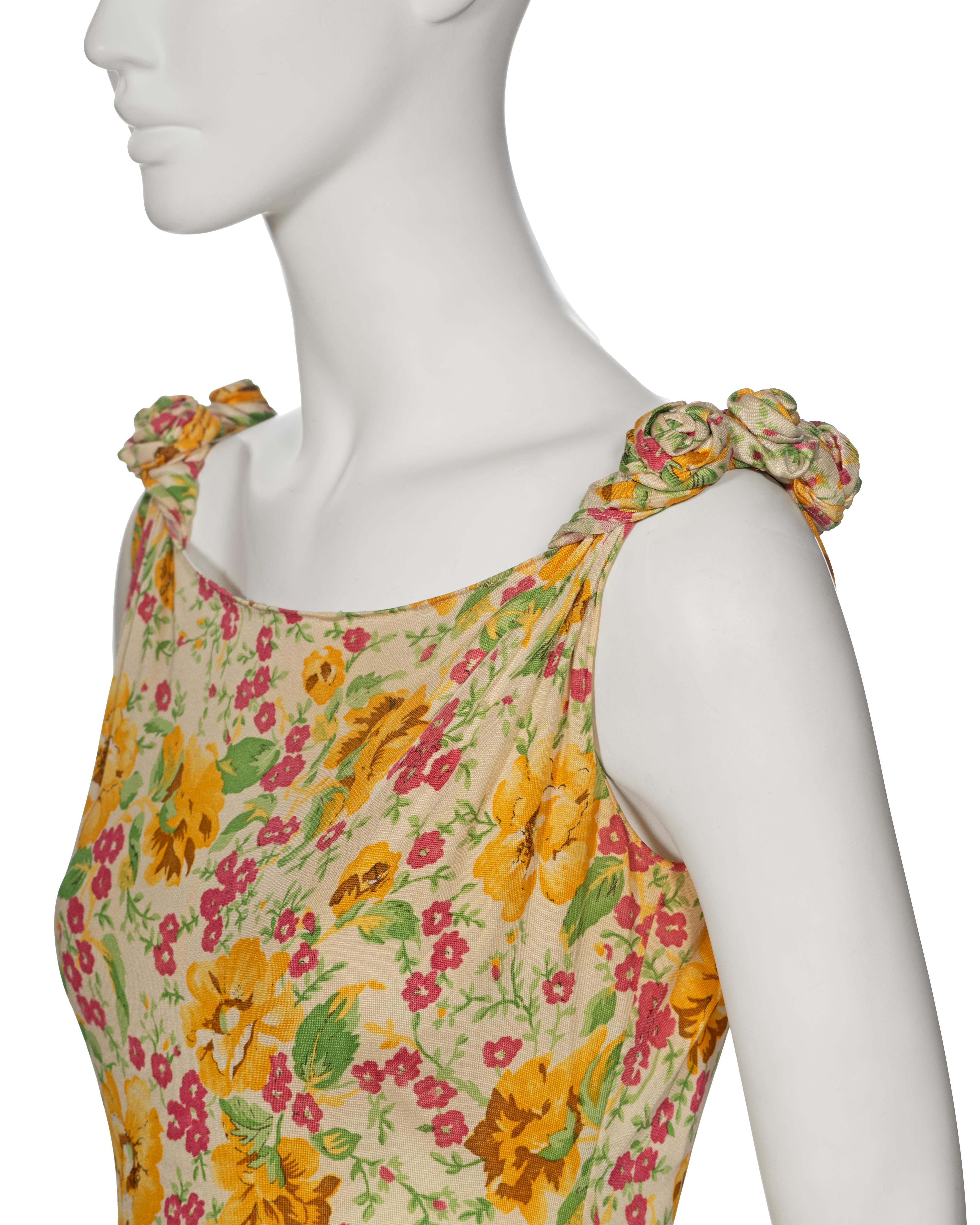 Christian Dior by John Galliano Floral Silk Jersey Cocktail Dress, ss 2000 10
