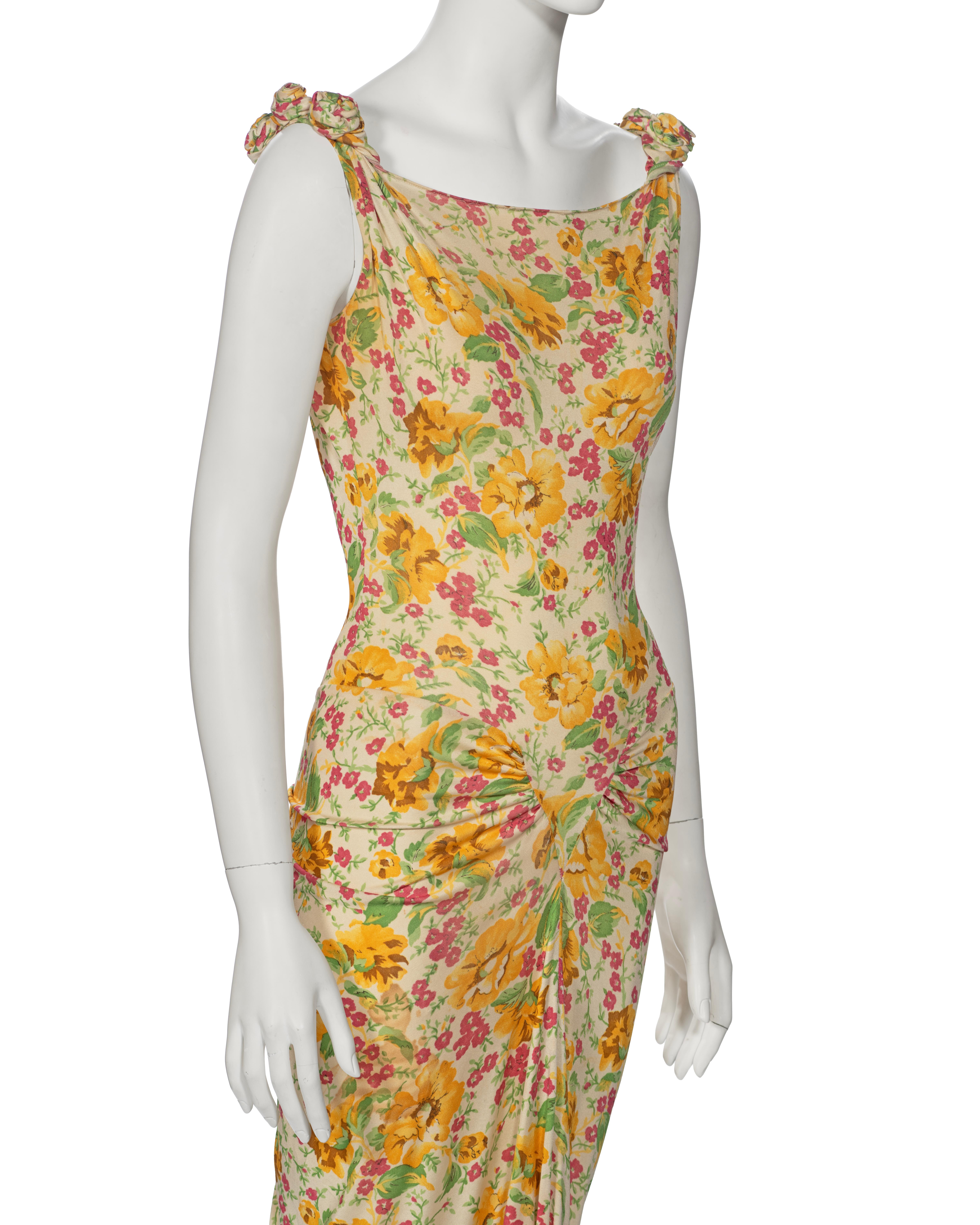 Christian Dior by John Galliano Floral Silk Jersey Cocktail Dress, ss 2000 2