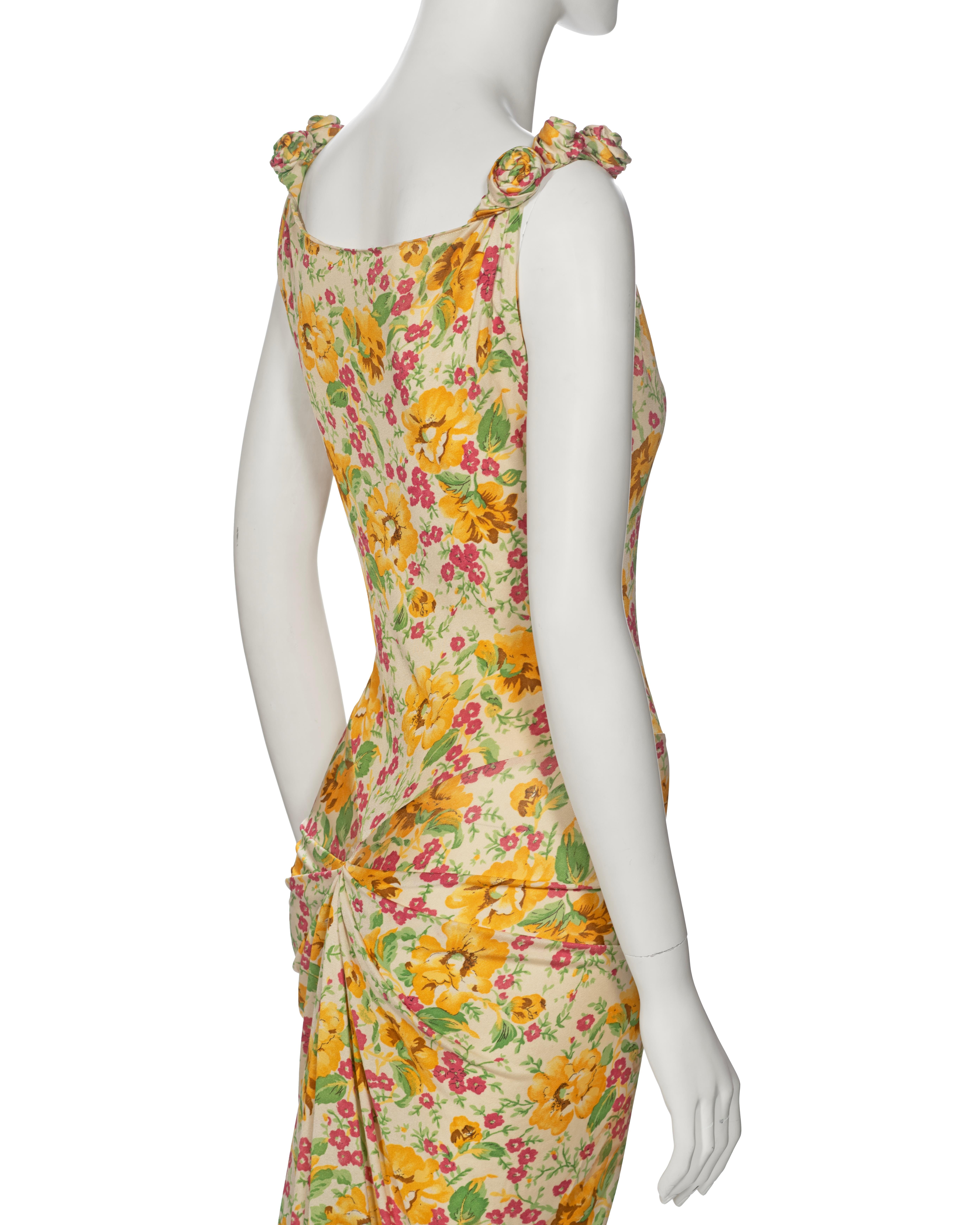 Christian Dior by John Galliano Floral Silk Jersey Cocktail Dress, ss 2000 5