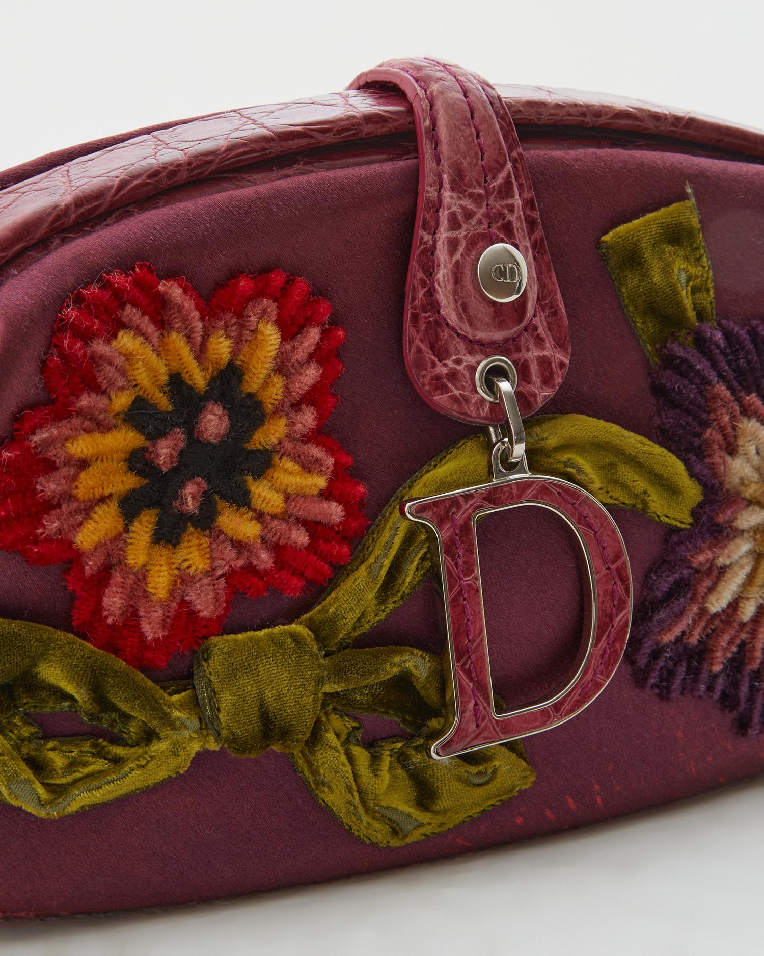 Christian Dior by John Galliano flower embroidered and croco clutch, spring 2005 1