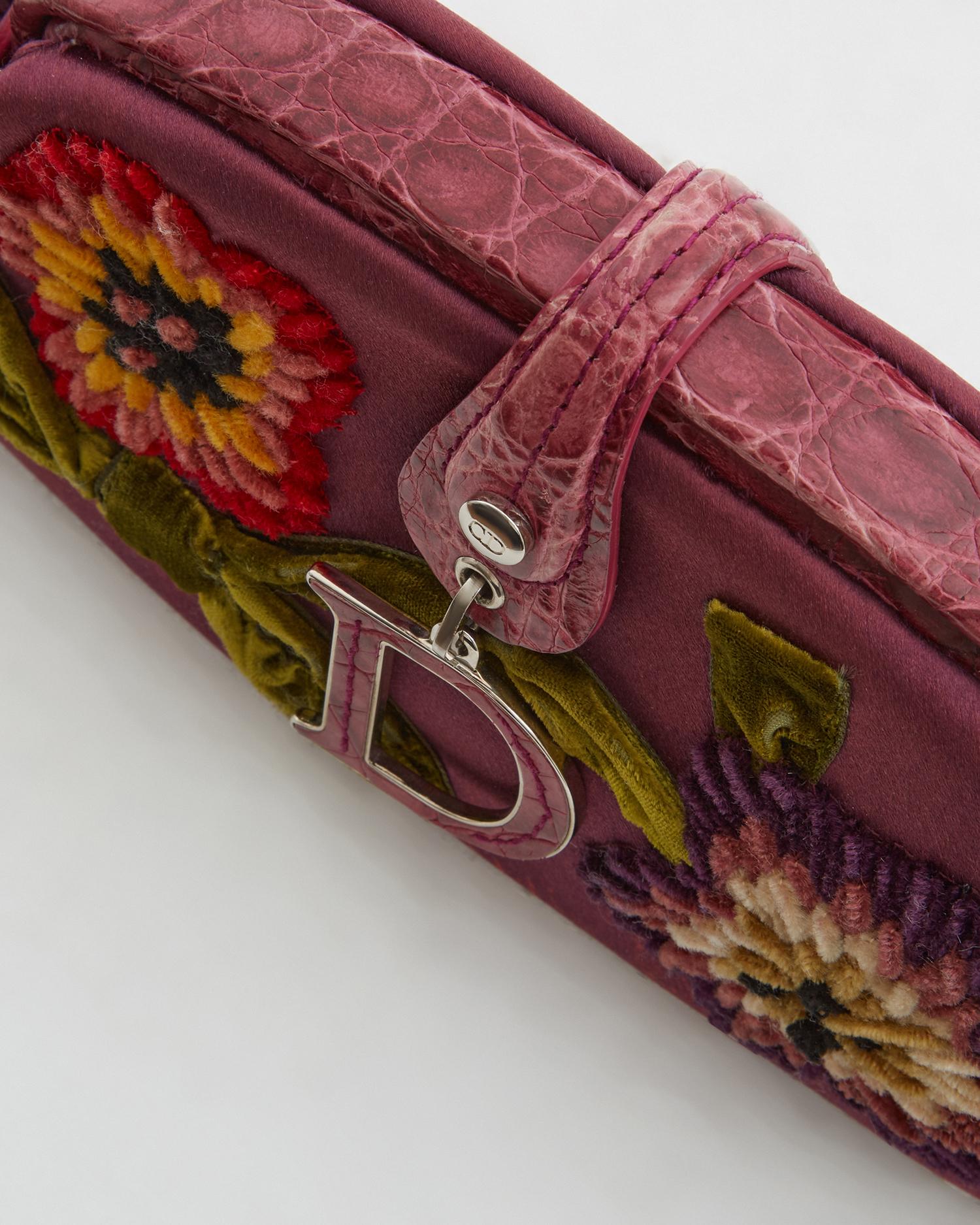 Christian Dior by John Galliano flower embroidered and croco clutch, spring 2005 2