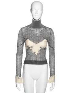 Christian Dior by John Galliano jersey de punto plateado, fw 1998