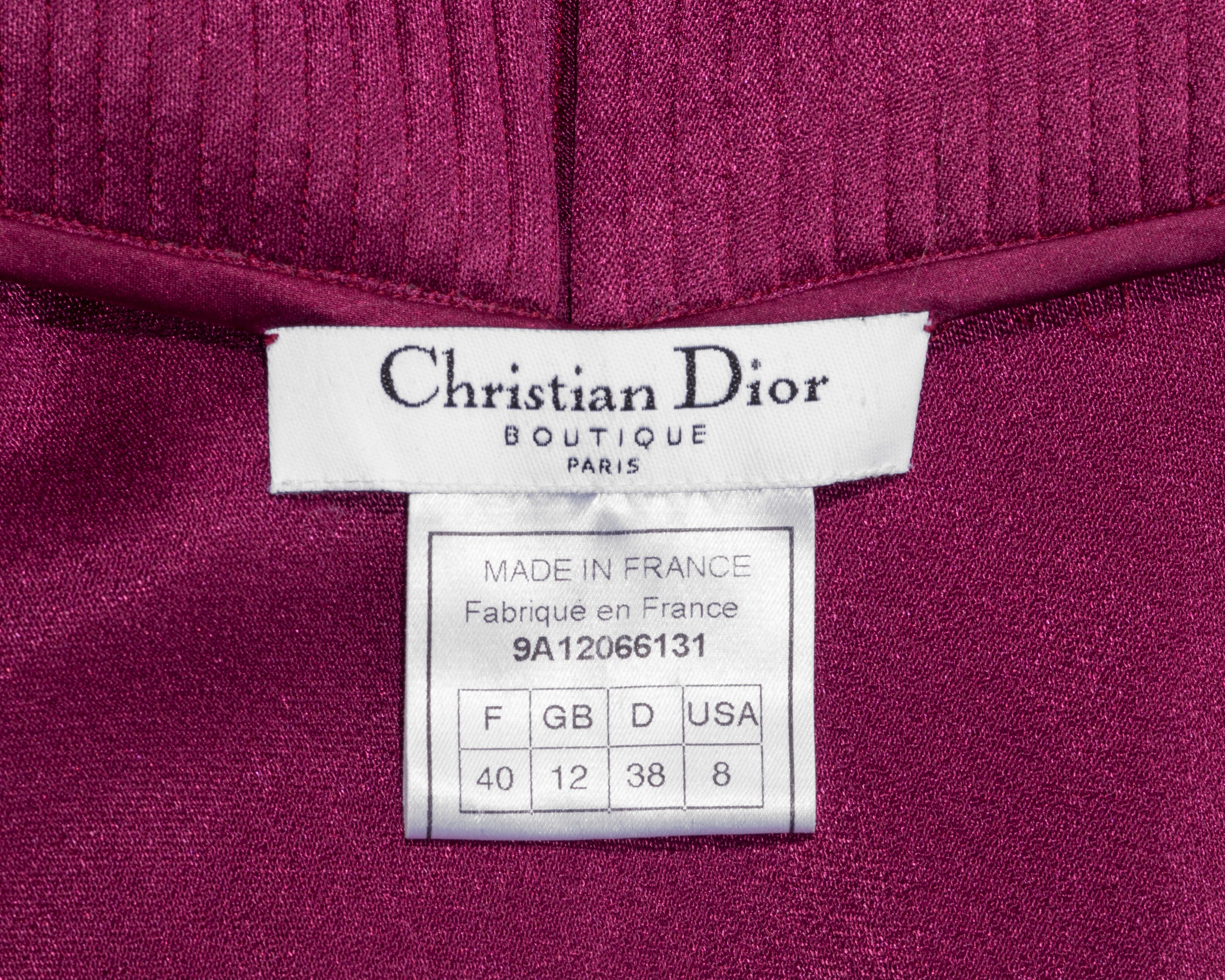 Christian Dior by John Galliano Fuchsiafarbenes Abendkleid aus Satin aus Crêpe und Satin, H/W 1999 im Angebot 5