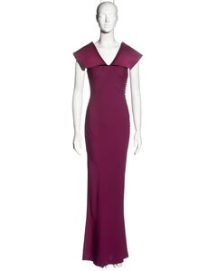 Christian Dior by John Galliano fuchsia crepe satin evening dress, fw 1999