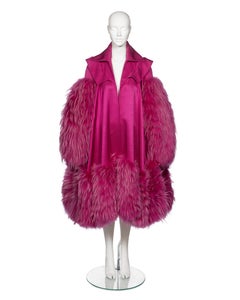 Christian Dior by John Galliano Fuchsia Evening Coat with Fur Trim, FW 2007