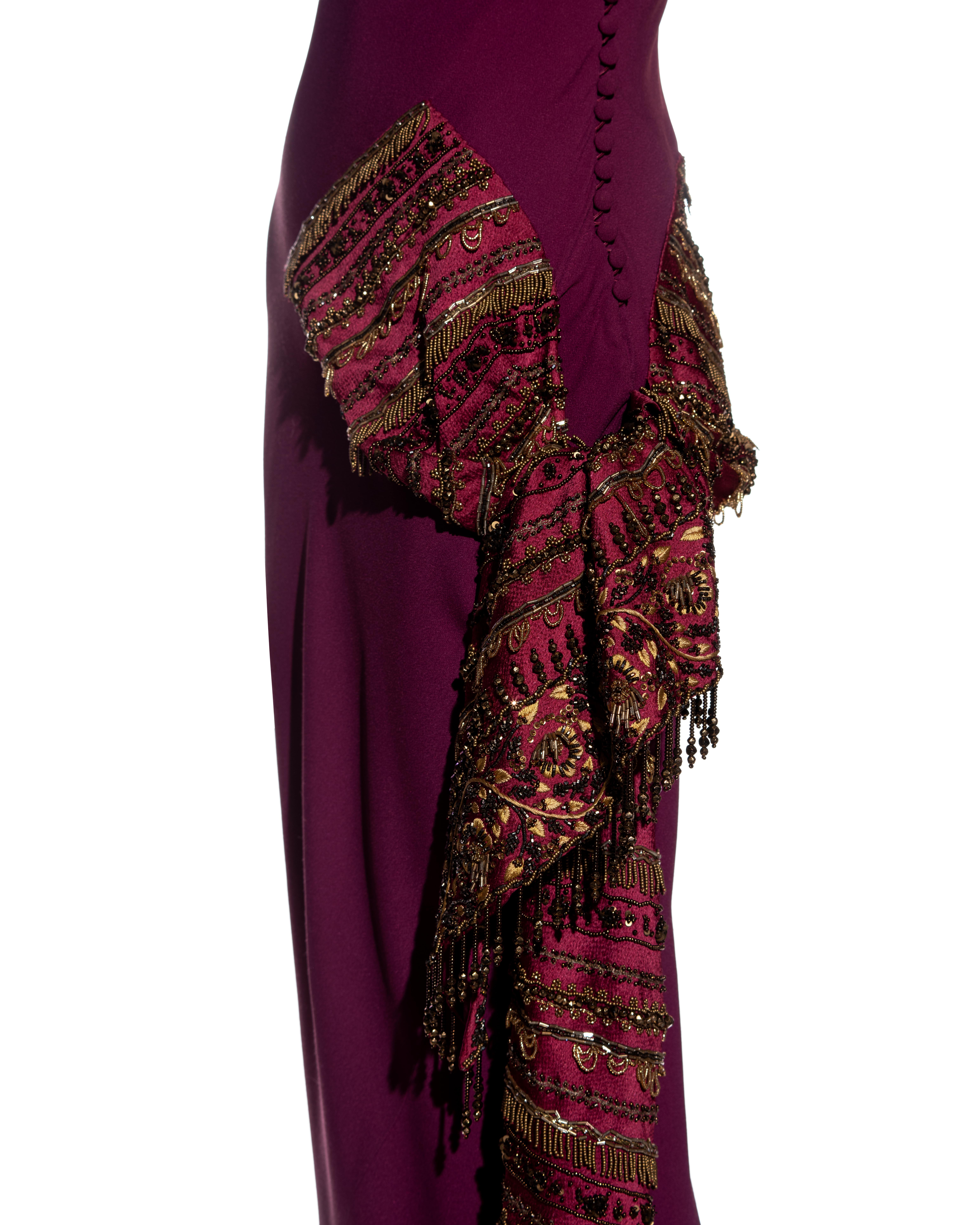 Purple Christian Dior by John Galliano fuchsia silk bias cut evening dress, fw 1999 For Sale