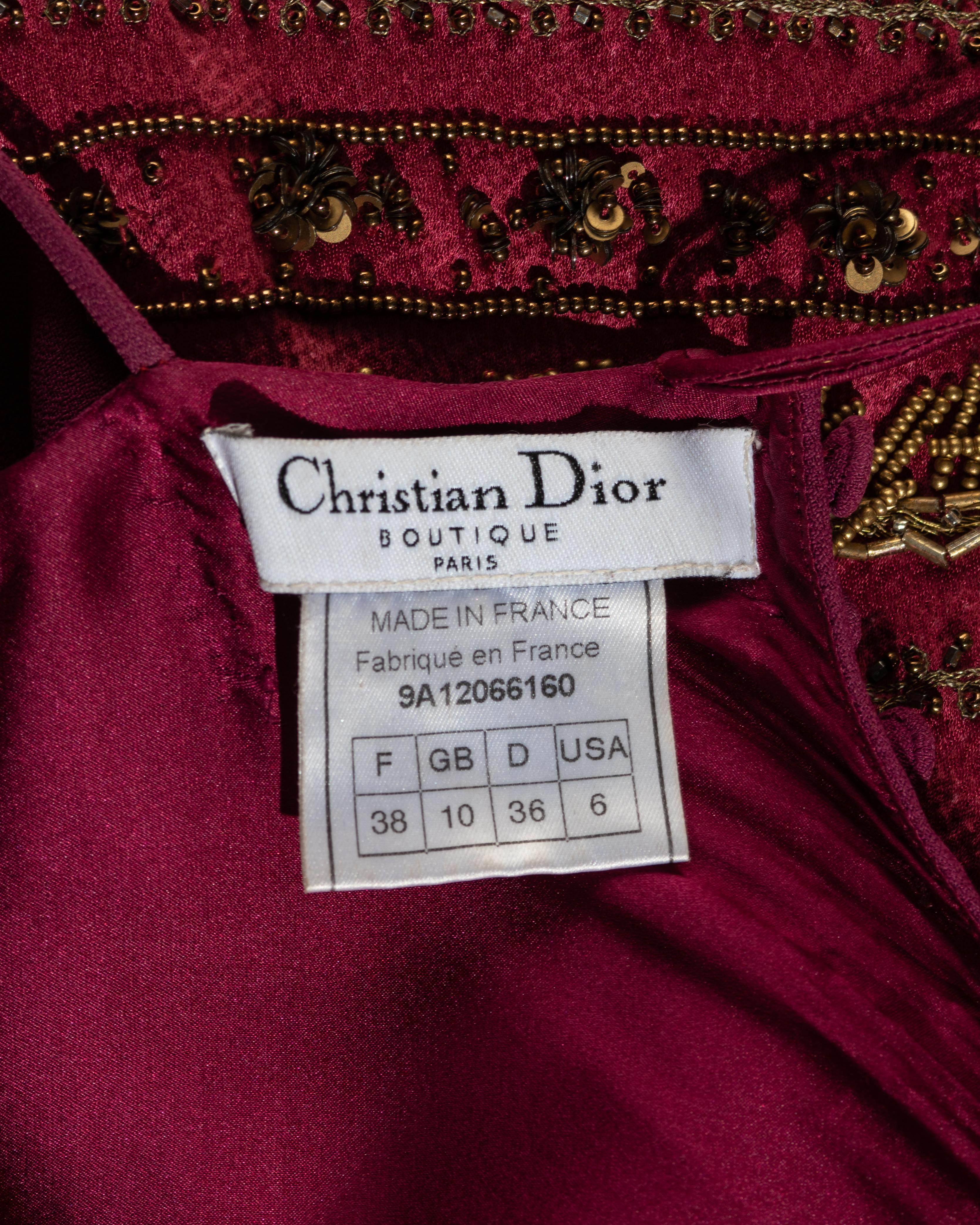 Christian Dior by John Galliano, schräg geschnittenes Abendkleid aus Seide in Fuchsia, fw 1999 im Angebot 4