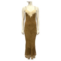 Christian Dior by John Galliano FW 1999 Laser-Cut Goatskin suede slip dress