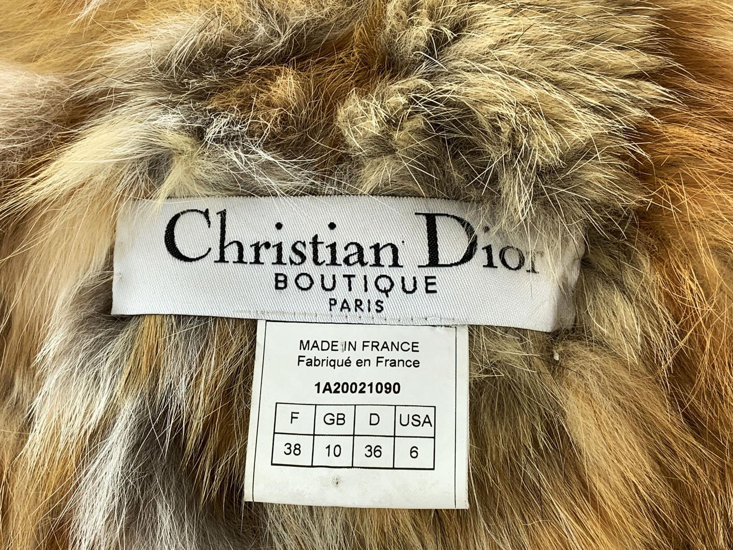 Christian Dior by John Galliano FW 2001 Chaqueta de algodón de zorro reversible US 6 en venta 7