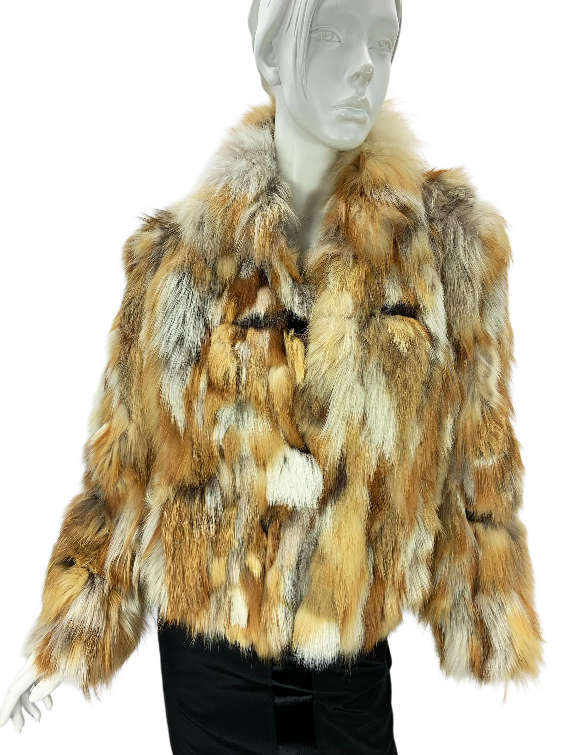 Christian Dior by John Galliano FW 2001 Chaqueta de algodón de zorro reversible US 6 en venta 3