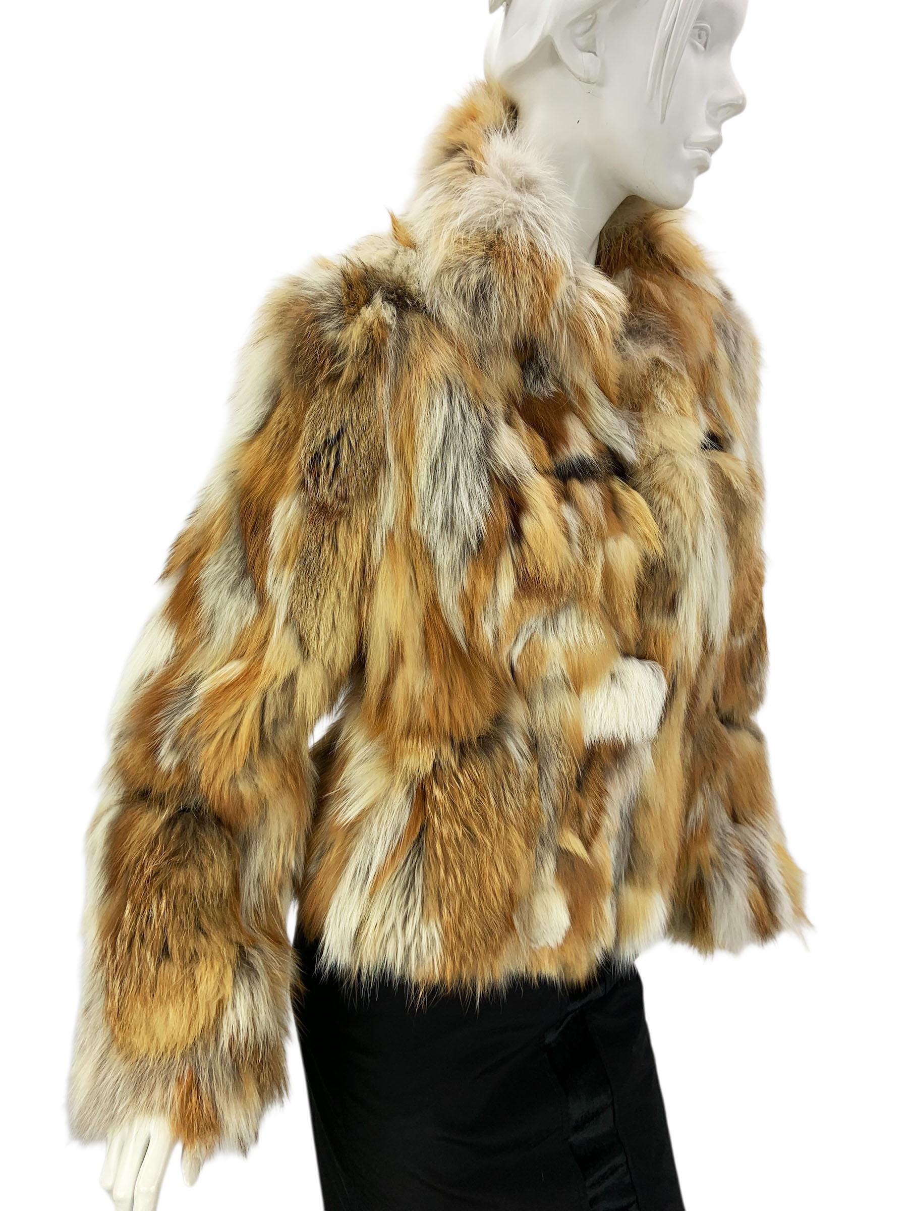 Christian Dior by John Galliano FW 2001 Chaqueta de algodón de zorro reversible US 6 en venta 4