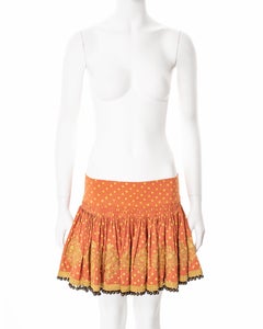 Christian Dior by John Galliano Embroidered Skirt with Metal Ball Trim, FW 2002