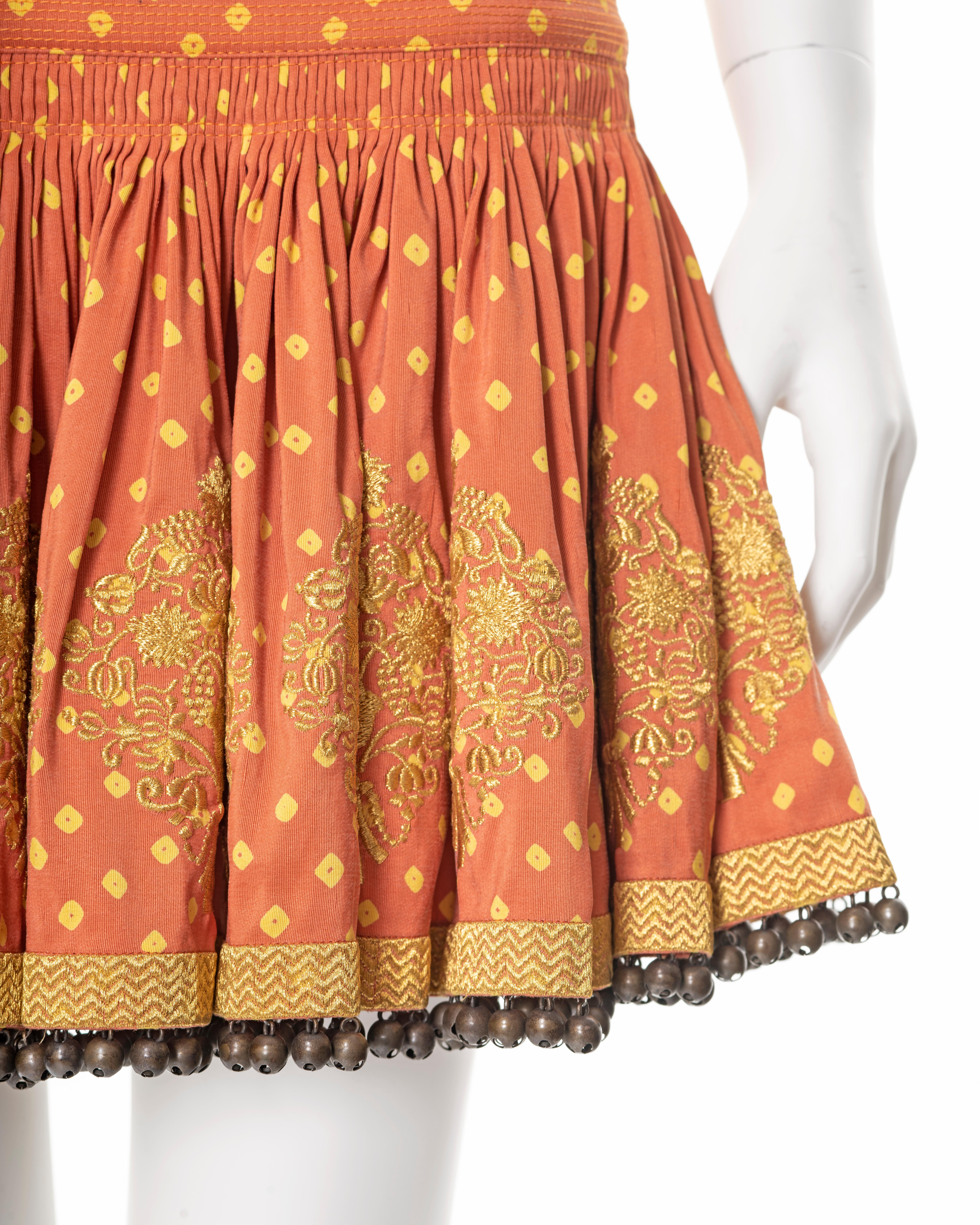 Christian Dior by John Galliano Embroidered Skirt with Metal Ball Trim, FW 2002 1