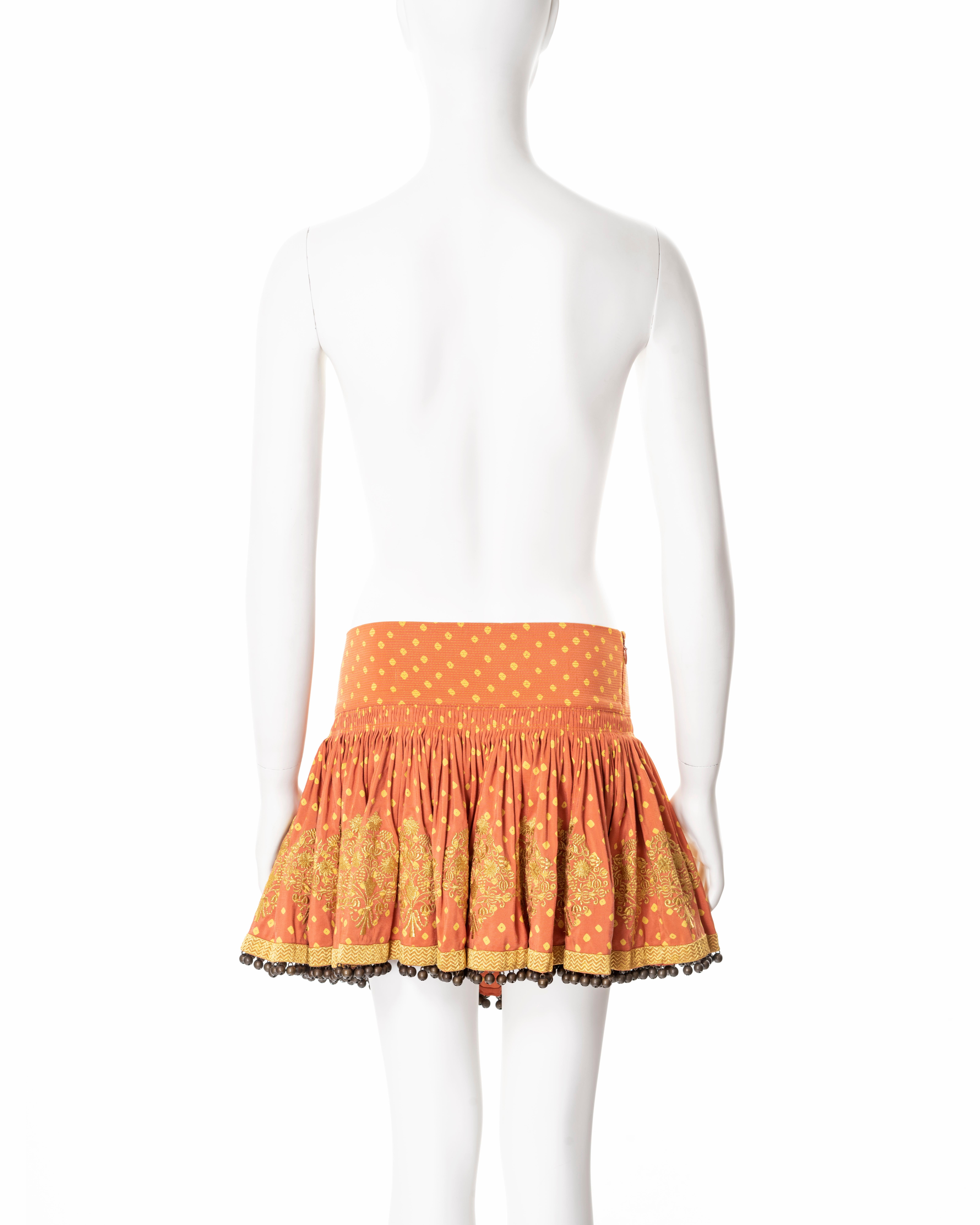 Christian Dior by John Galliano Embroidered Skirt with Metal Ball Trim, FW 2002 3