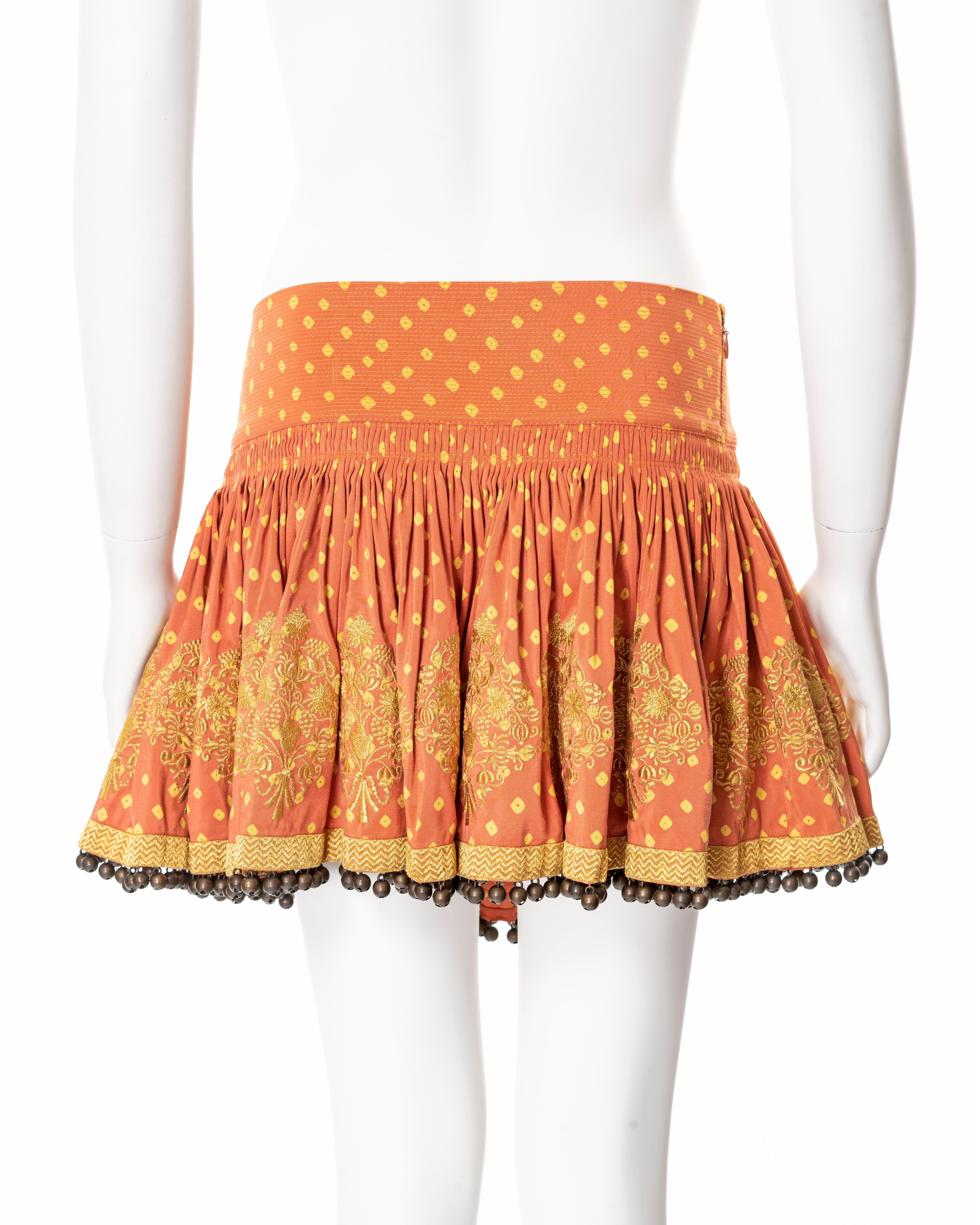 Christian Dior by John Galliano Embroidered Skirt with Metal Ball Trim, FW 2002 4