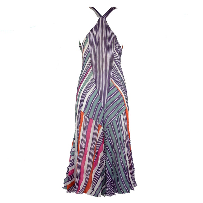 christian dior multicolor floral print silk dress 2002 John Galliano for Christian Dior Runway Printed Silk and Lace Dress, Spring 2002 at 1stDibs