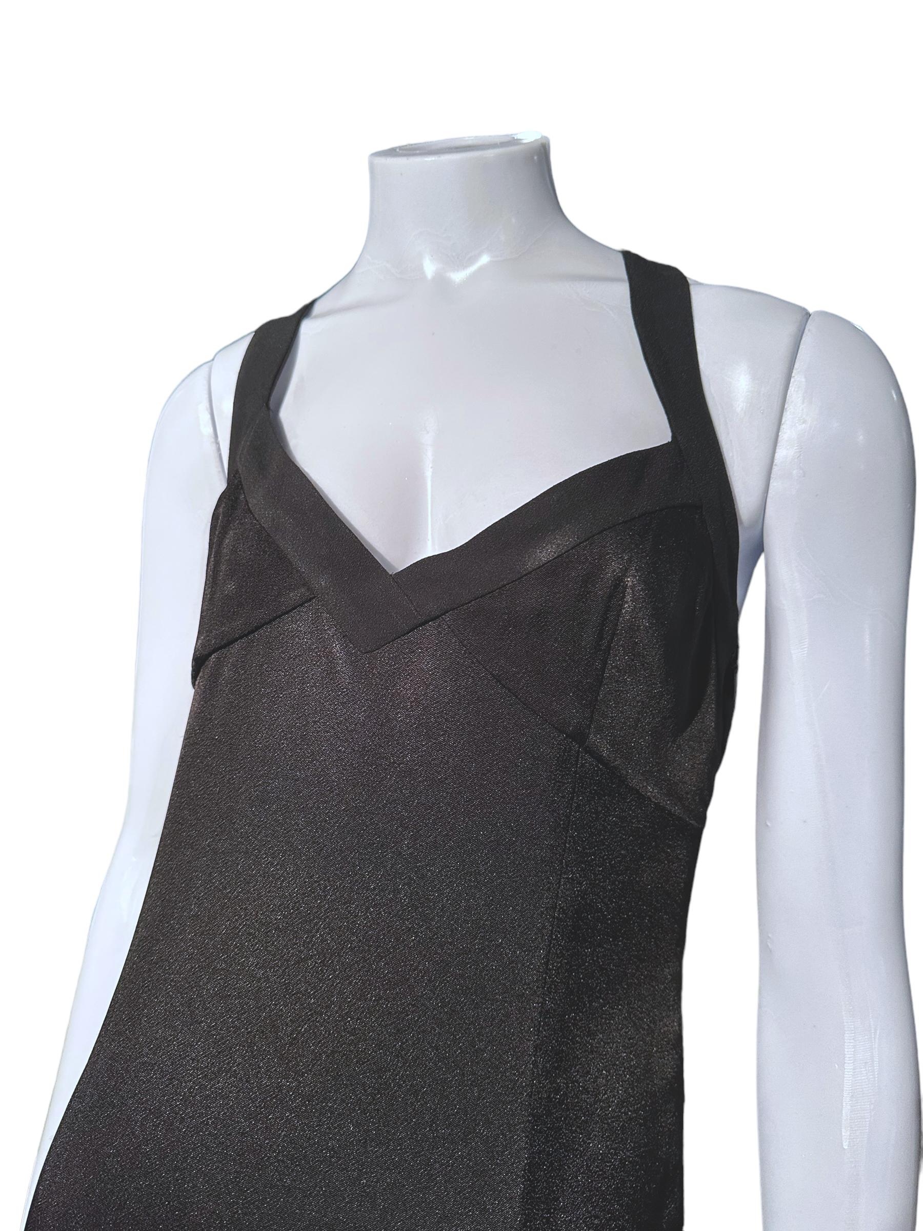 Christian Dior By John Galliano Fw 2004 Black Bias Cut Silk Slip Dress In Excellent Condition For Sale In São Paulo, SP