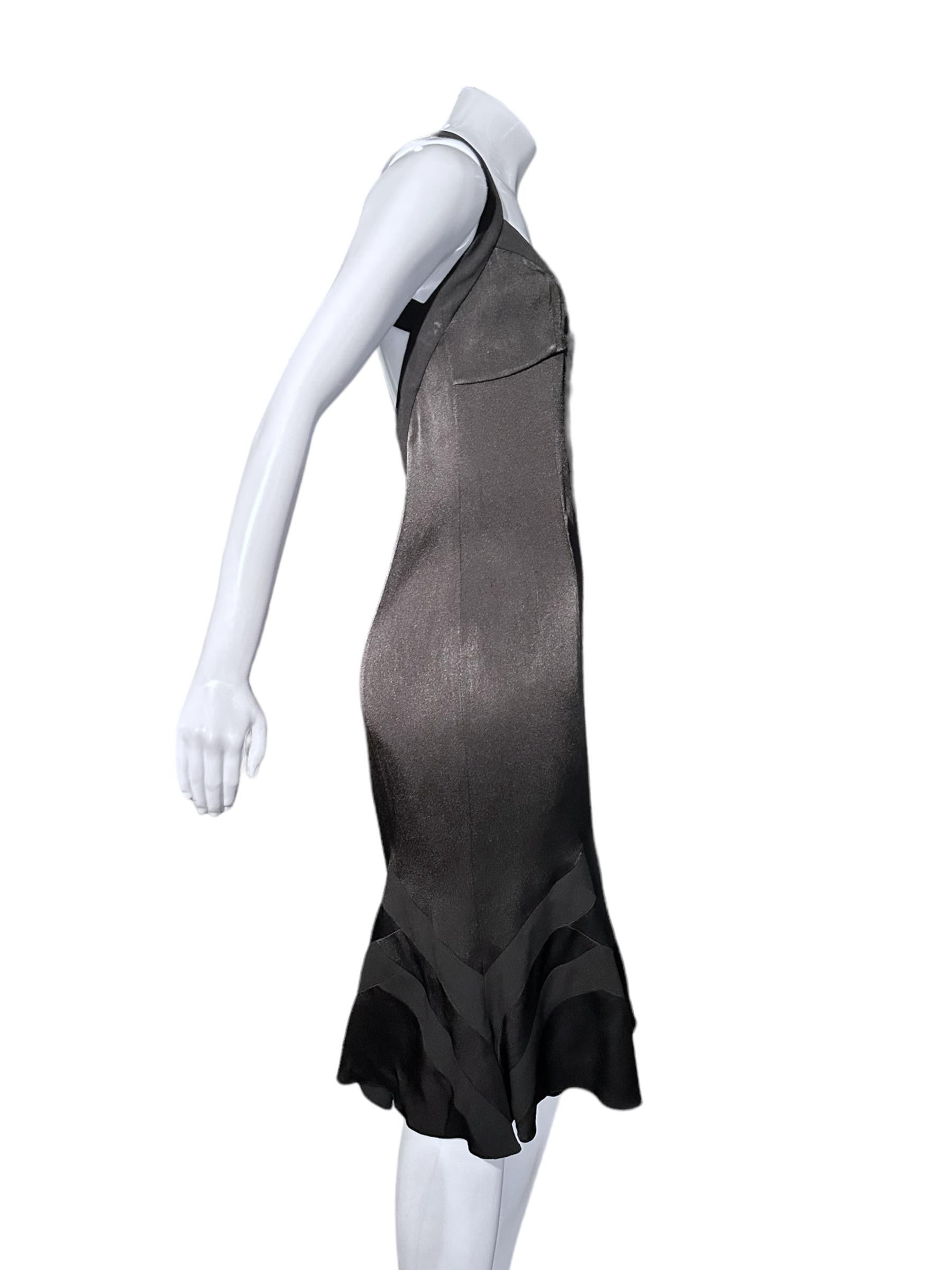Christian Dior By John Galliano Fw 2004 Black Bias Cut Silk Slip Dress For Sale 1